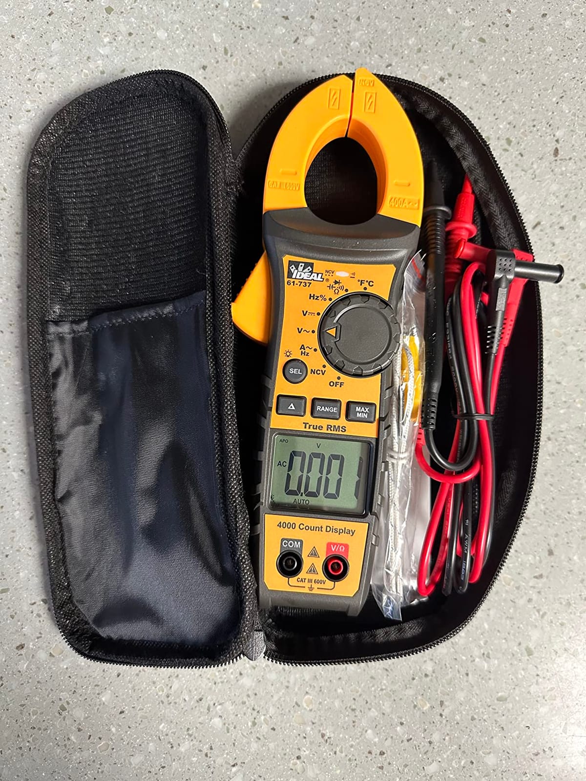 IDEAL INDUSTRIES INC. 61-737 Digital AC Clamp Multi Meter 400 Amp 600-Volt, Red Electrical Clamp Meter, CAT III 600V | 0-400A AC, 0-600V AC/DC, TRMS, NCV, Diode Testing, Backlit Display, Probe Holder customer photo 2
