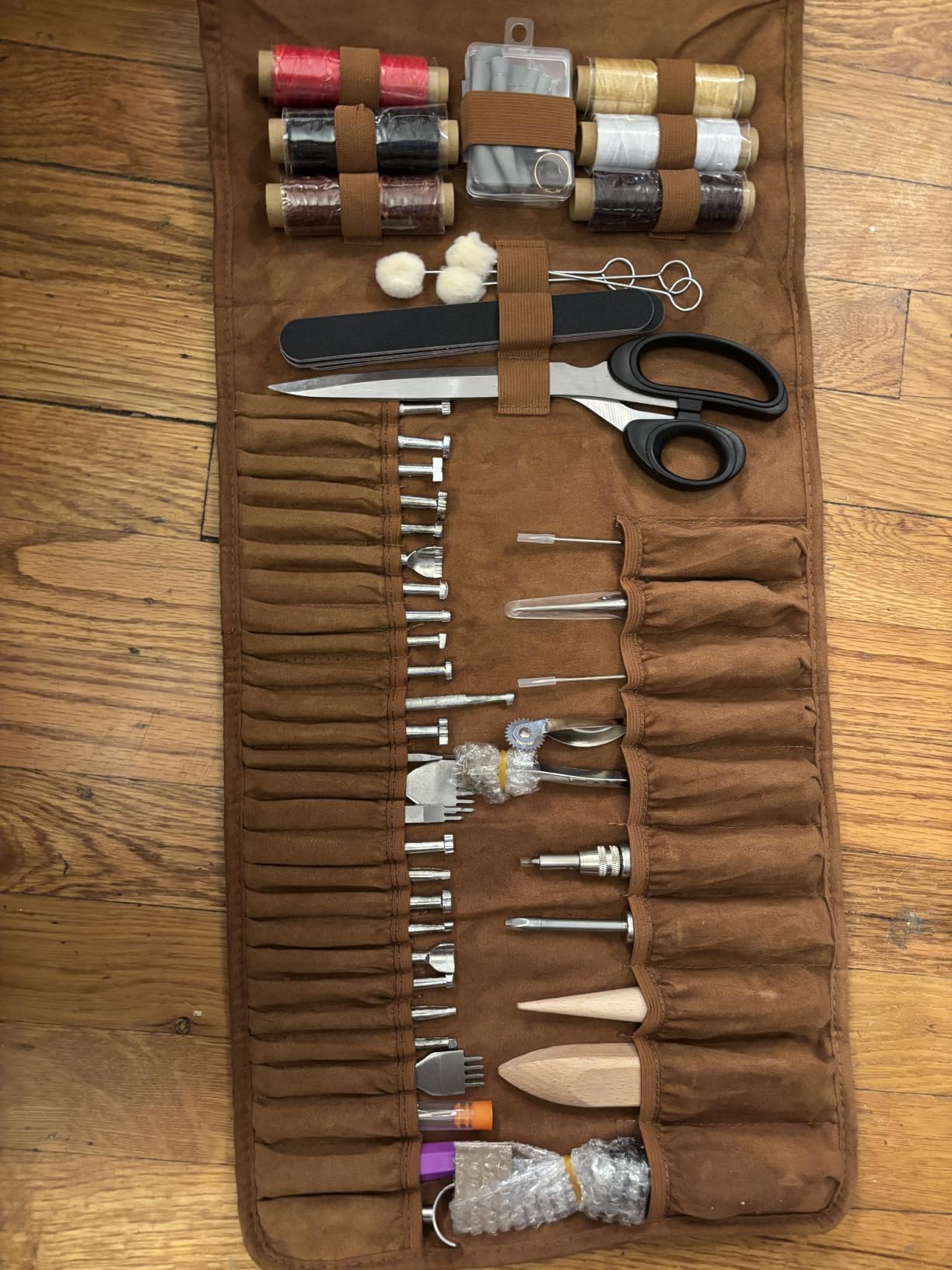 TLKKUE Leather Working Tools Leather Craft Tools for Carving Stamping with Custom Storage Bag Professional Tooling Kit customer photo 2