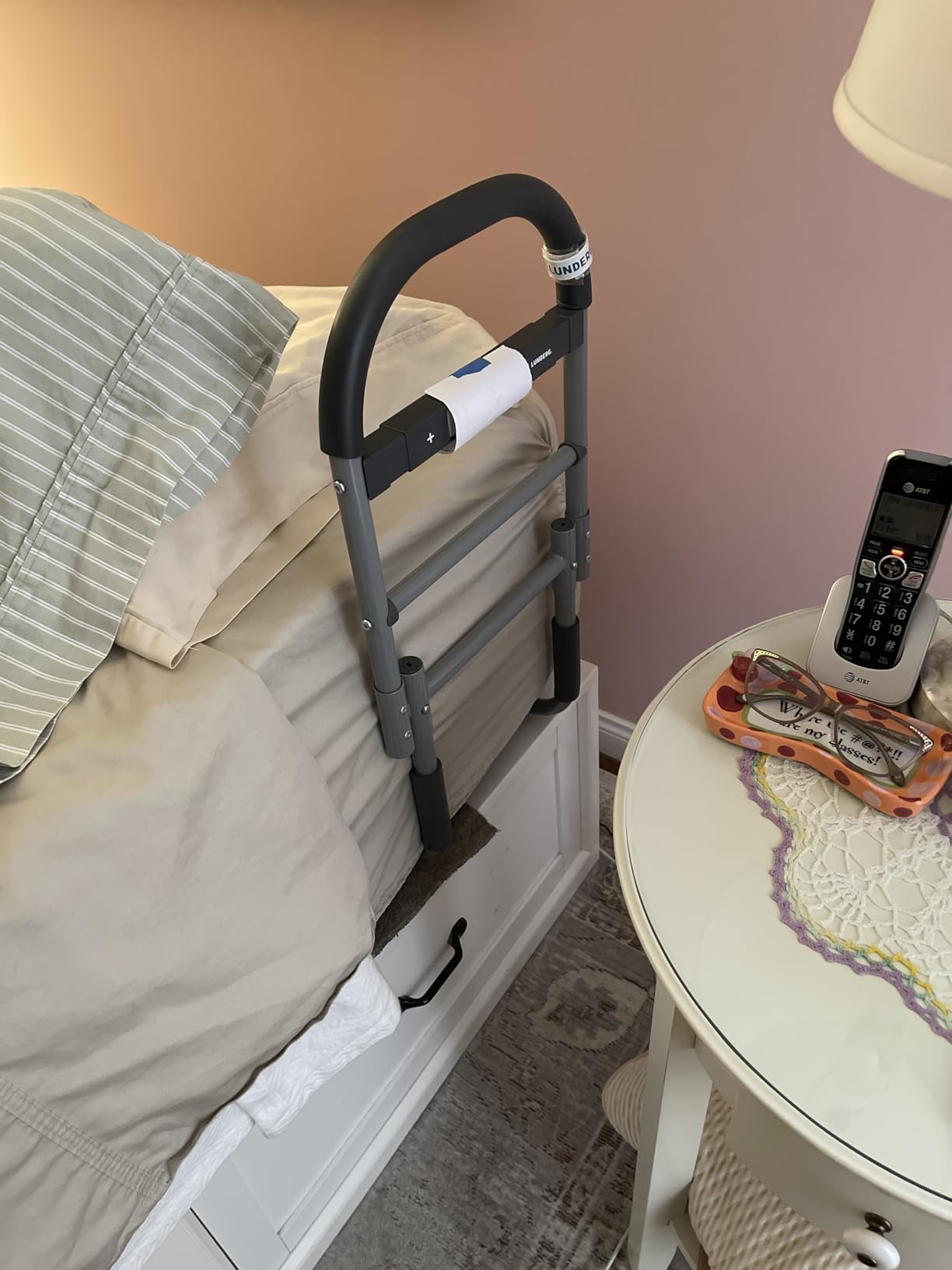 Lunderg Bed Assist Rail for Seniors with Motion Light & Non-Slip Grab Bar | Easy to Install Bed Rails for Elderly Adults Safety & Post-Surgery - Helps Reduce Falls & Support Independence customer photo 2