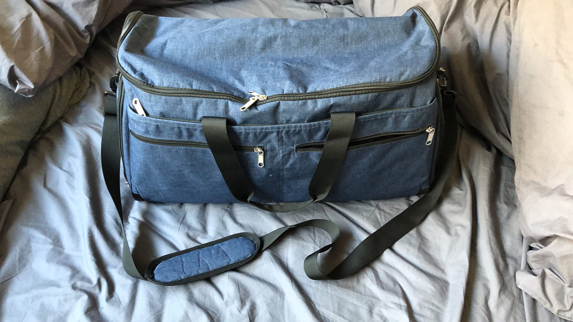 Garment Duffle Bags for Travel, Bukere Convertible Carry on Garment Duffel Bag for Men Women, Shoe Compartment, 2 in 1 Hanging Dress Suitcase Suit Travel Bags, Midnight Grey customer photo 2