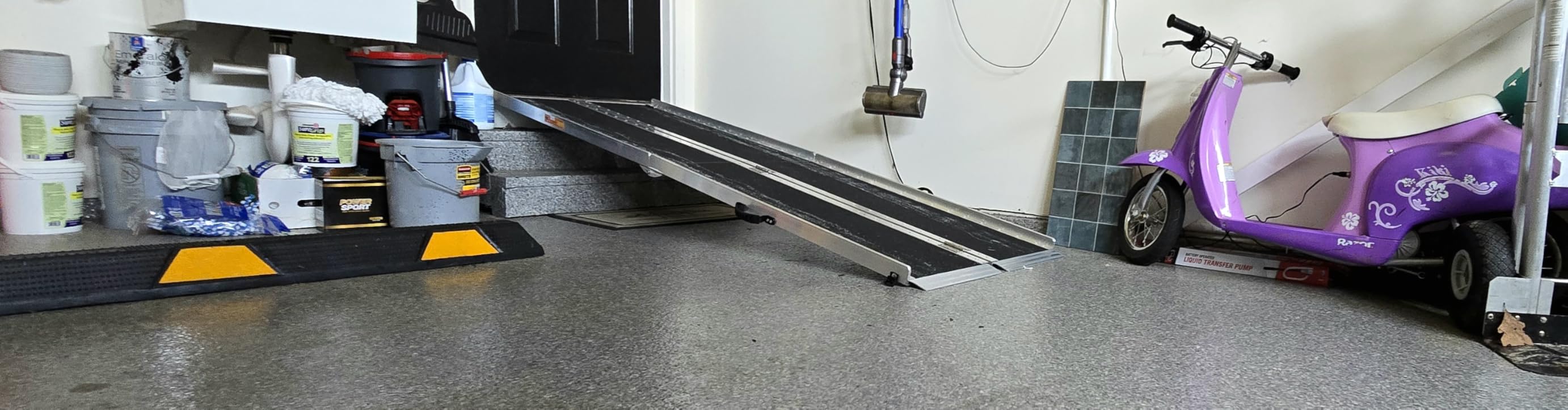 8FT Wheelchair Ramp with Support Legs, Portable Ramps for Home Steps | 800lbs Load-Bearing, Non-Slip, Aluminum, Foldable, Tool-Free Assembly, Easy to store and carry, for Scooters, Stairs, Entry customer photo 1
