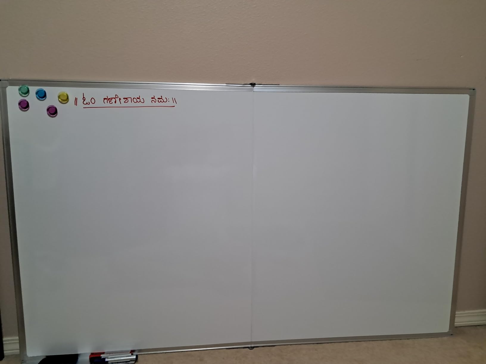 White Board Dry Erase 60 x 36, maxtek Large Magnetic Whiteboard 5' X 3' Dry Erase Board Foldable with Long Marker Tray for Wall-Mounted Aluminum Memo Board Supplies for Class Office & Home customer photo 1