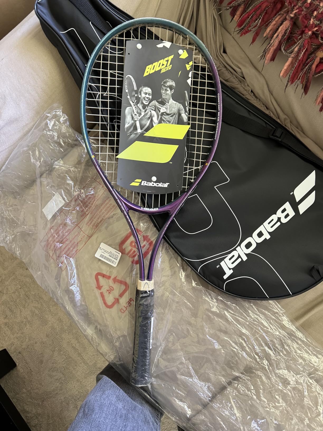 Babolat Pure Aero Tennis Racquet (7th Gen) Strung with Synthetic Gut at Mid Range Tension customer photo 1