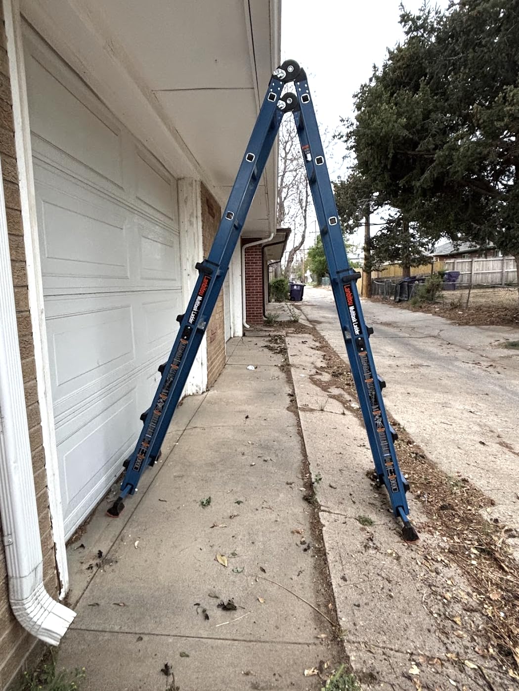 LANBITOU Ladder A Frame Extension 14Ft Multi Position for Home 330lbs | 2mm Thickness Aluminum, Telescoping, Anti-Slip Feet, ANSI Approved, Storage Folding, Security Load for Stairs Indoor Outdoor Roof customer photo 1