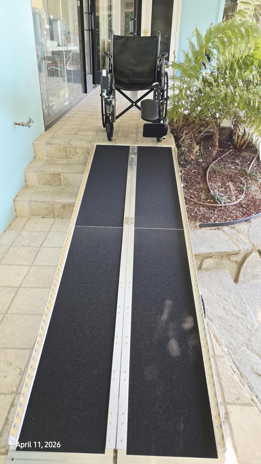 VNN Portable Wheelchair Ramp 4FT, Non-Slip Aluminum Ramps for Wheelchairs for Home, Handicap Wheelchair Ramps for Home Steps, Aluminum Loading Dock Plates, Doorways, Black customer photo 2