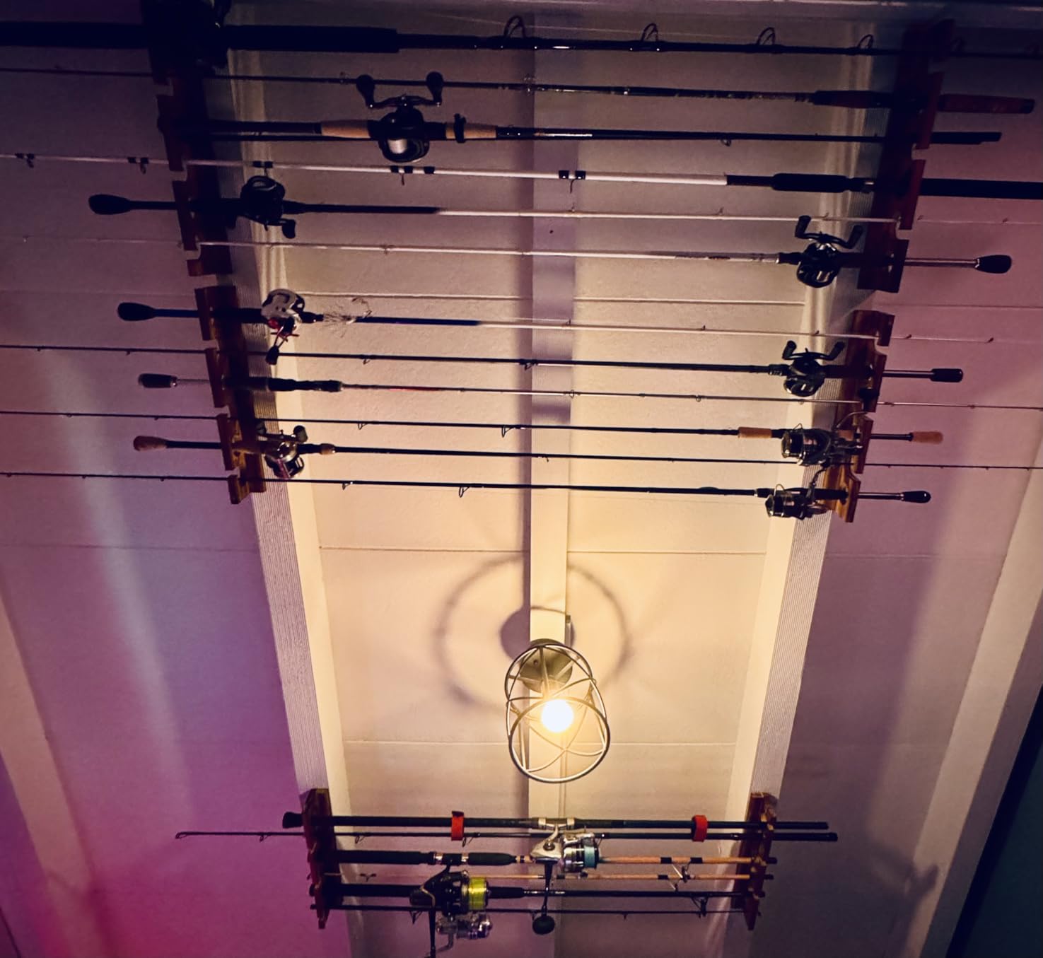 Ghosthorn Fishing Rod Holder, Wall or Ceiling Mounted Pole Rack Garage | Holds Up to 6 Rods customer photo 1