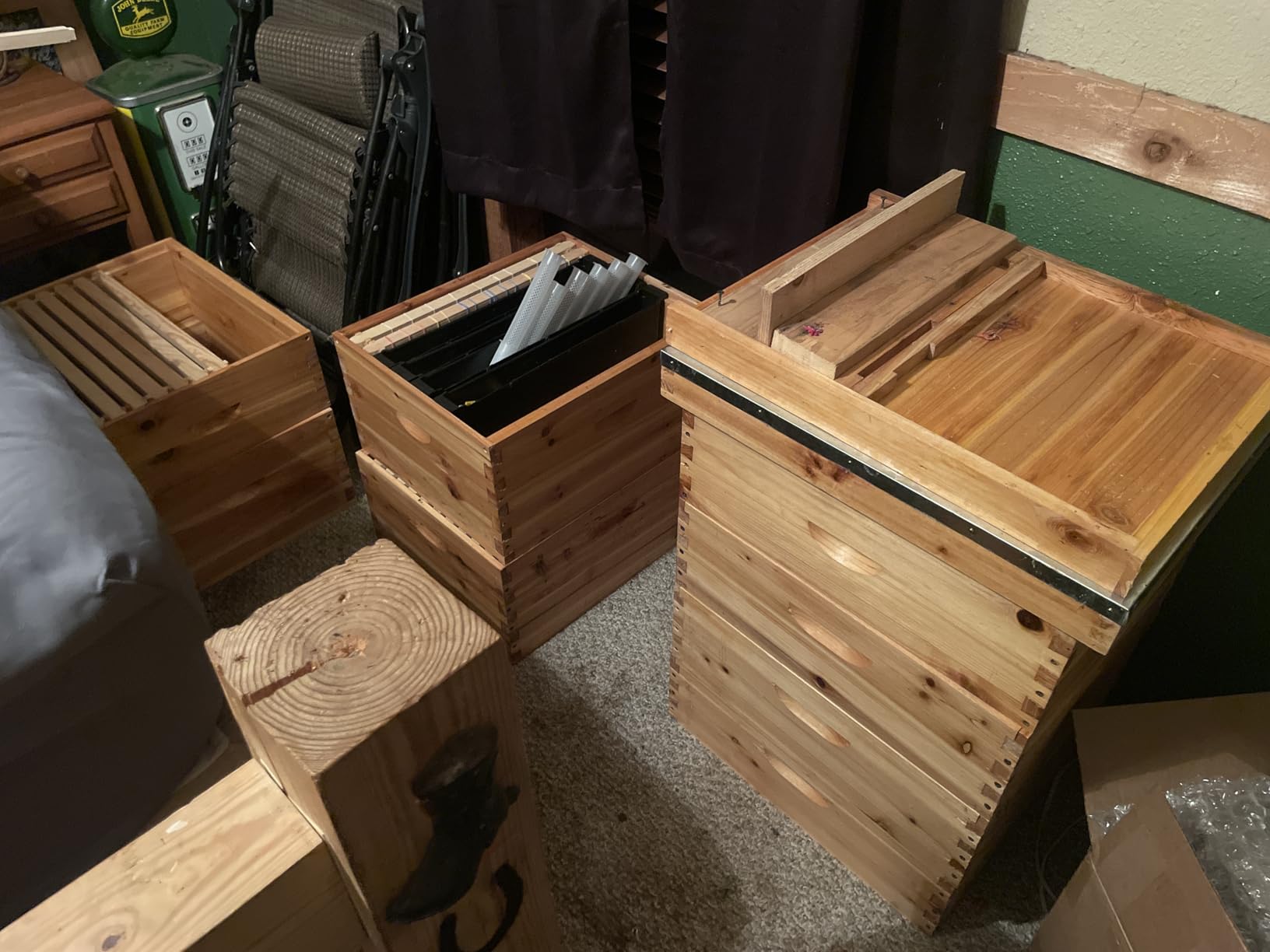 10-Frame Langstroth Bee Hive Complete Bee Hive Kit Beeswax Coated Include Beehive Frames and Waxed Foundation Sheets for Beekeeper (2 Deep Beehives Box & 1 Medium Box) customer photo 1