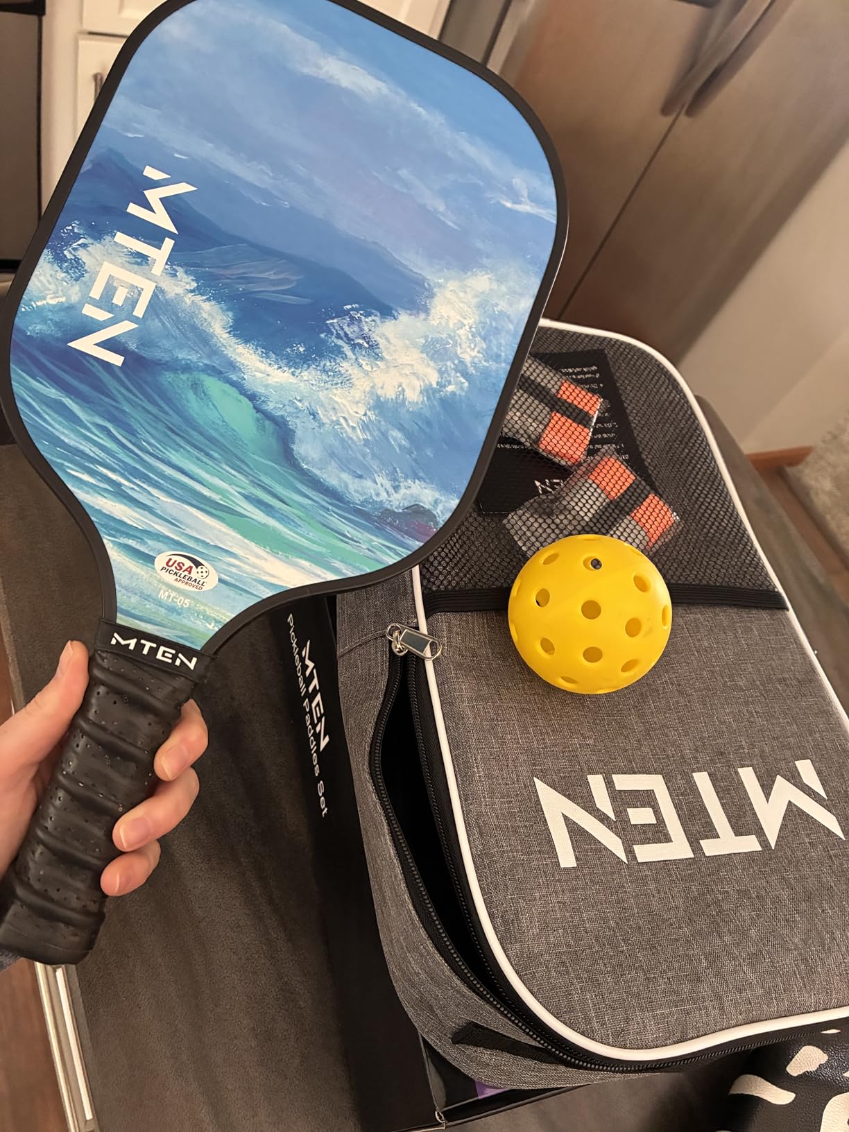 MTEN Pickleball Paddles Set of 2/4/1, USAPA Approved Fiberglass Rackets customer photo 1
