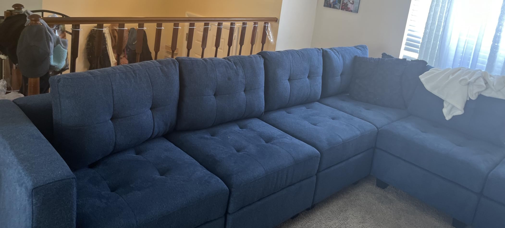 Belffin Modular Sectional Sleeper Sofa Couch with Storage Seat, Reversible Modular Sofa Couch, Oversized Sleeper Sectional Sofa Bed Set, Dark Grey customer photo 2