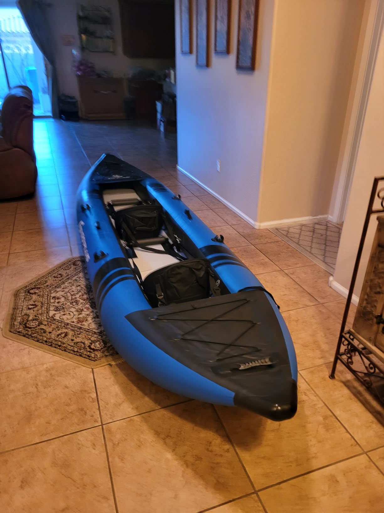 Goplus Tandem Inflatable Kayak, 12.5FT 2-Person Kayak Set for Adults | 507 LBS Weight Capacity, 2 Aluminium Oars, Padded Seat, 2 Fins, Hand Pump, Carry Bag, Repair Kit, Portable Touring Kayaks customer photo 1