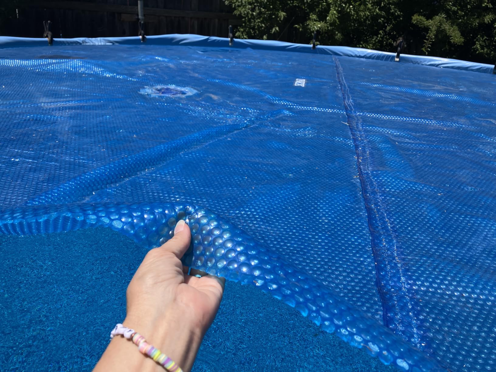 In The Swim 18' Standard Blue Round Solar Pool Cover 8 Mil for Solar Heating Above Ground Pools and Inground Pools customer photo 2