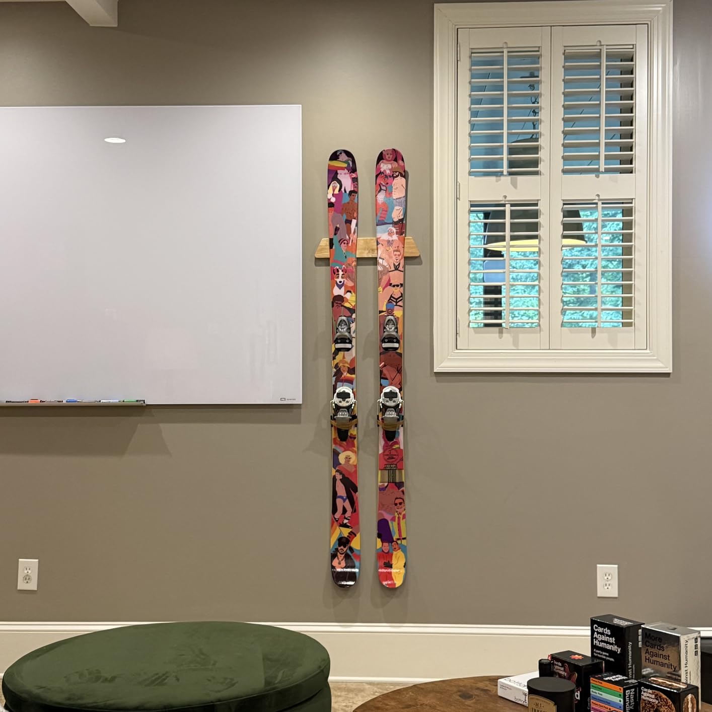 StoreYourBoard Horizontal Wood Ski Rack Wall Mount - Heavy Duty Ski Wall Mount Organizer, Space-Saving Ski Holders for Wall Display, Durable Skis Rack for Garage, Home or Cabin - Natural Wood (Medium) customer photo 2