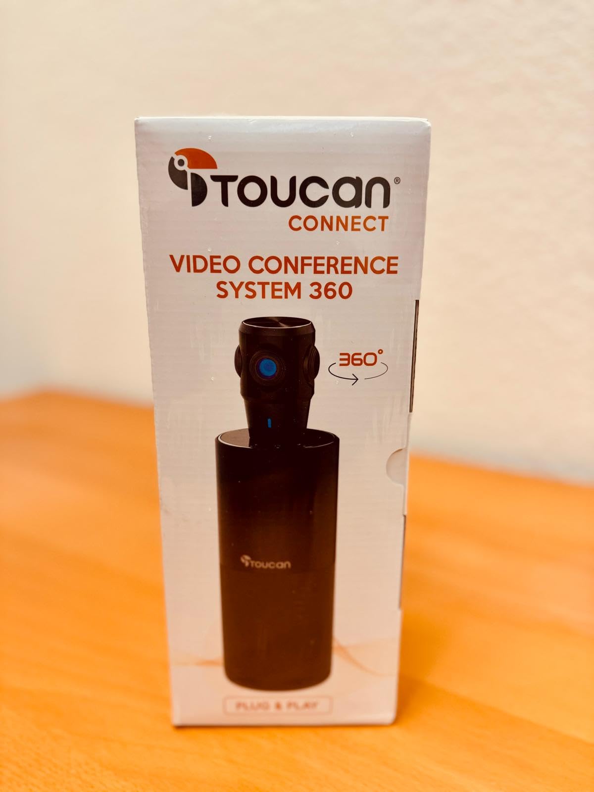 TOUCAN 360-Degree Video Conference Camera, 1080p HD Webcam with 4 Noise Reduction Mics, Speaker, AI Tracking, Works with Zoom, Google Voice, Microsoft Teams customer photo 1
