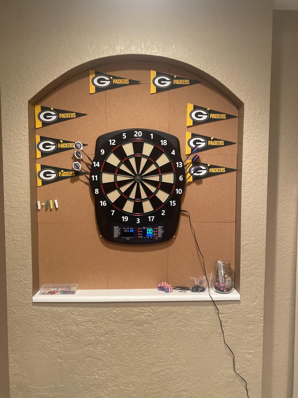 Electronic Dart Board, Few Bounce Out Soft Tip Dartboard with 40 Games | Automatic Scoring Electric Dart Boards, 427 Variations, Colorful LED Display, 6 Darts, 100 Soft Tips, AC Adapter or Batteries customer photo 1