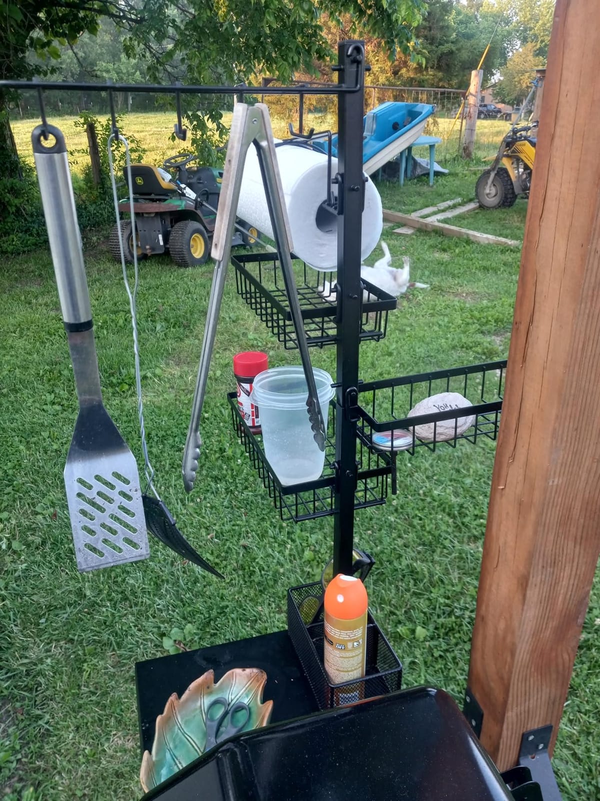 Griddle Caddy Organizer for Blackstone Griddle Accessories, Outdoor Kitchen Accessories, BBQ Grill Picnic Utensil Condiment Caddy with Paper Towel Holder, for Husband & Dad & Him customer photo 1