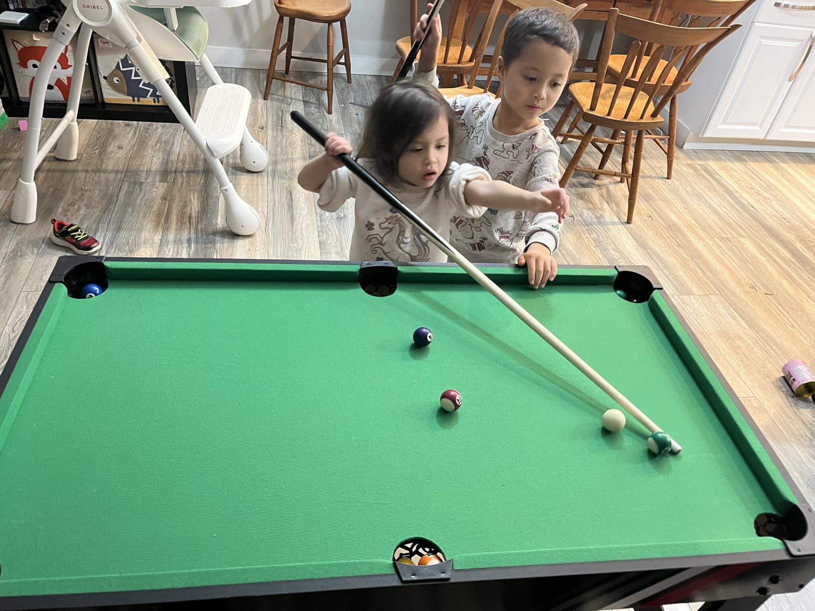 Goplus 4-in-1 Combination Game Table, 49'' Multi Game with Soccer, Air Hockey, Billiards, Pingpong Tabletop, Foosball, Pool Table for Home, Family Night, Adult Kids Gifts customer photo 1