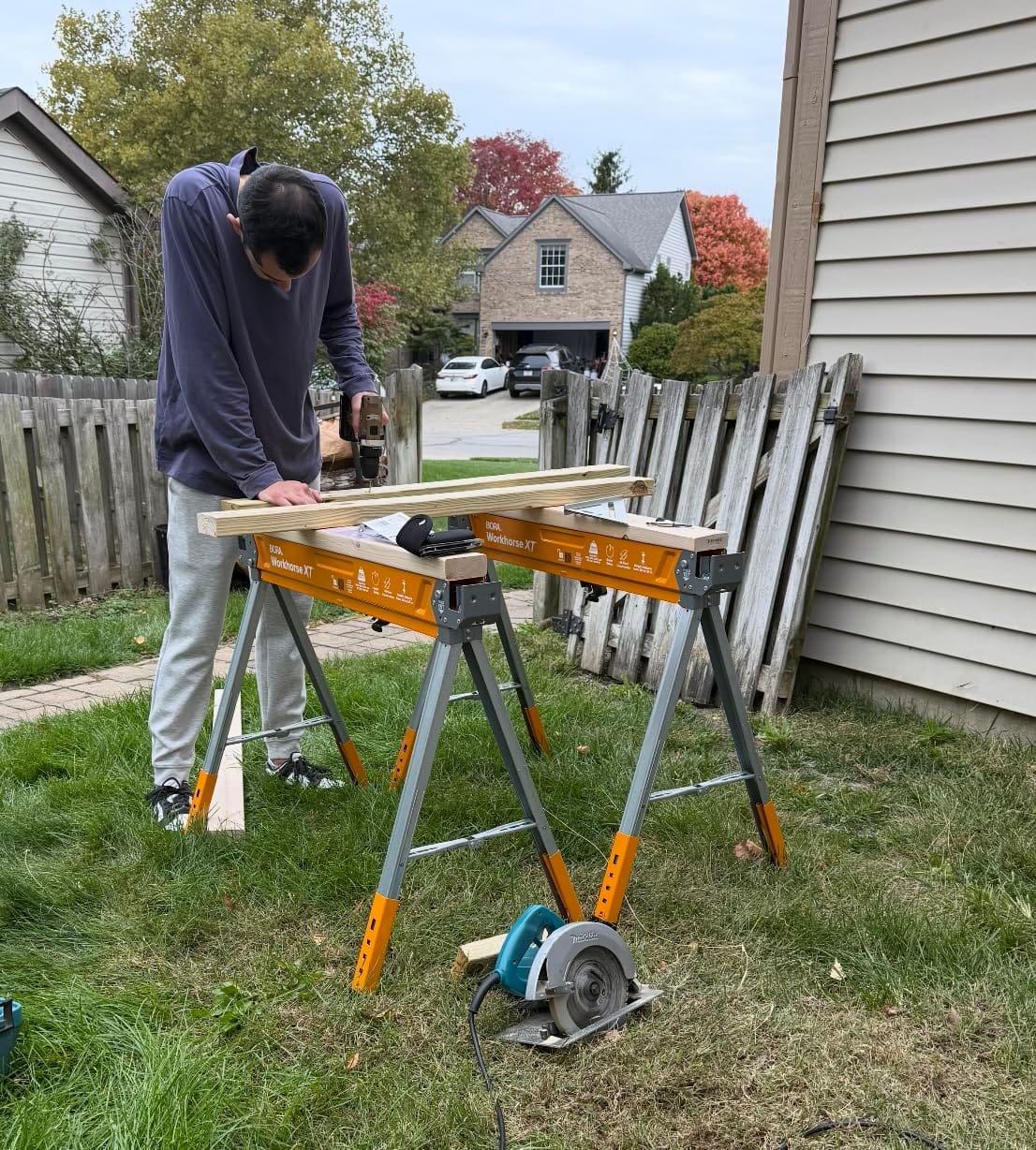 BORA Workhorse XT Saw Horses 2 Pack Adjustable Folding Heavy Duty Sawhorse | 2700-lb capacity customer photo 1