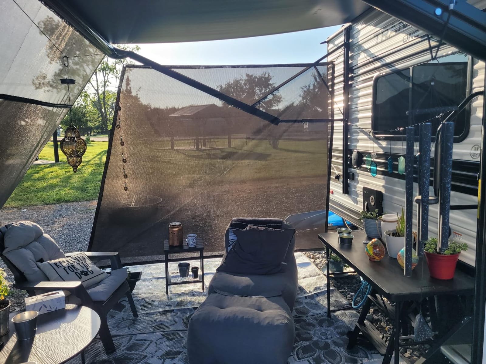 RV Awning Sun Shade Screen 8'x17'3'' (Fit for 18' Awning), Black Mesh Shade Screen with Zipper, Universal Trailer Camper Awning Screen with Complete Kits customer photo 2