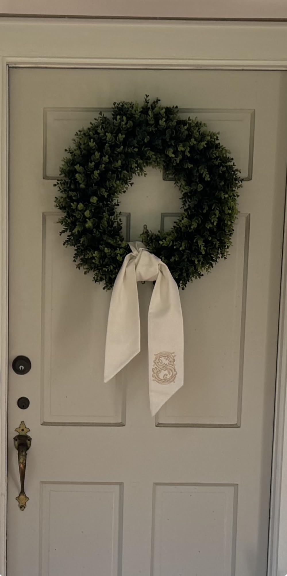 DDHS 20'' Boxwood Wreaths Front Door Artificial Spring Wreath. Wreaths for Front Door Farmhouse Wedding Green Year Round Indoor Outdoor for Summer Wreath St Patricks Day Decorations -(Hello Sign) customer photo 1