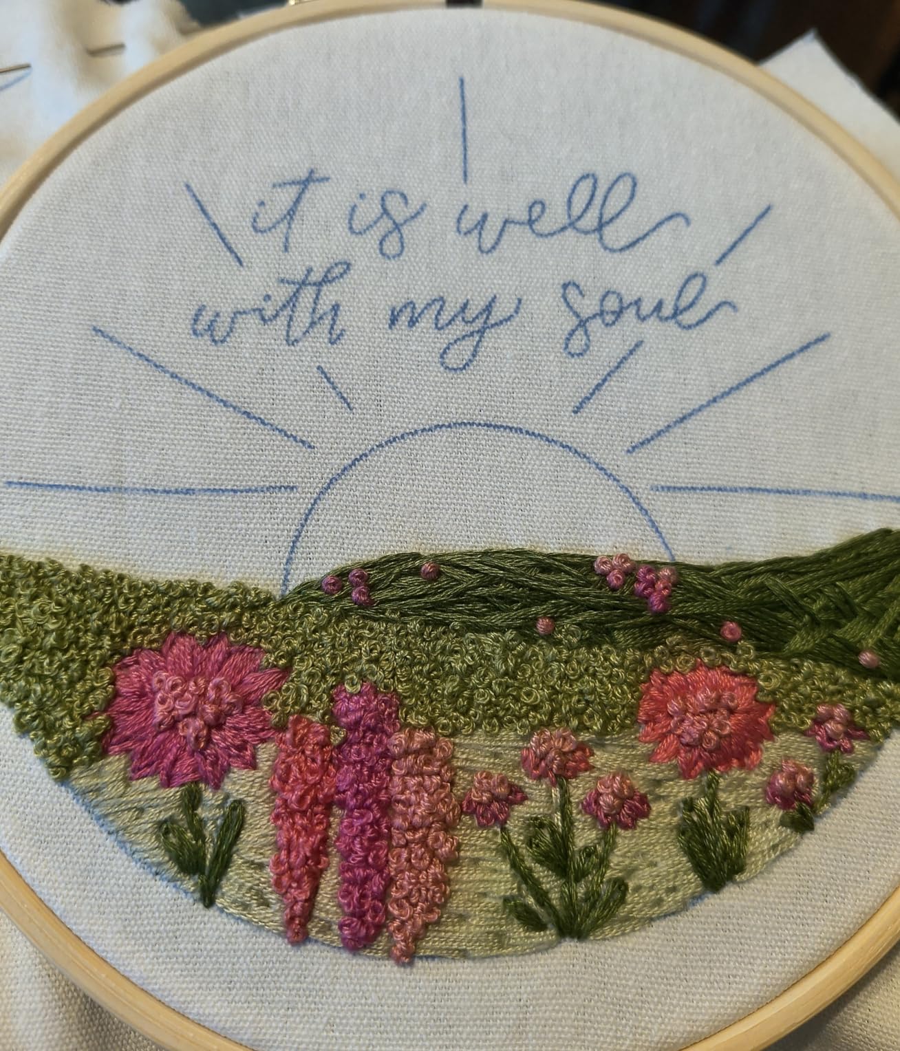 Elly & Grace Christian Embroidery Kit with Embroidery Hoop, Easy Embroidery Kit for Beginners and Adults, Full Embroidery Hoop Kit with Needles and Thread Included (Be Still) customer photo 1