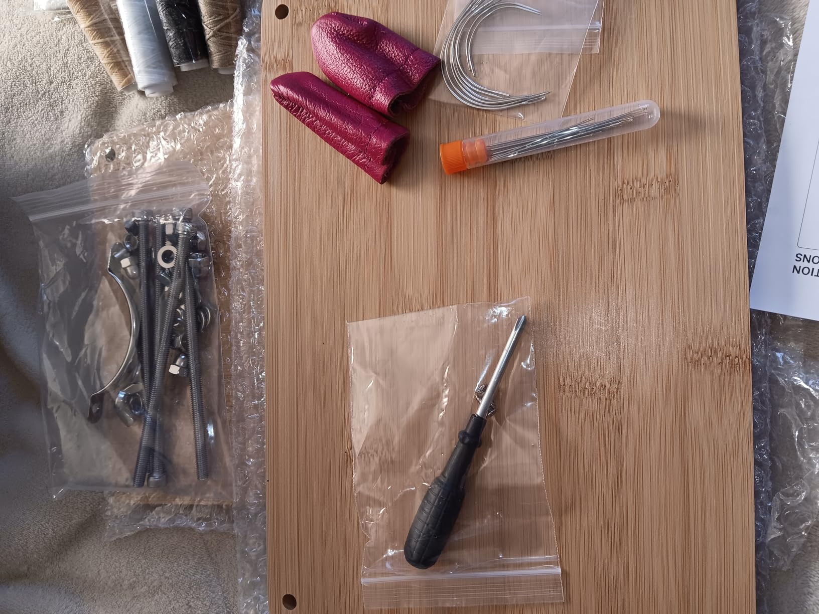 NiHome 35 PCS Book Binding Kit, Bamboo Book Press, Portable Handle for DIY | Bookbinding Tools & Supplies With Waxed Thread, Bone Folder, Awl, Cloth For Beginners Notebook Repair & Crafts customer photo 2