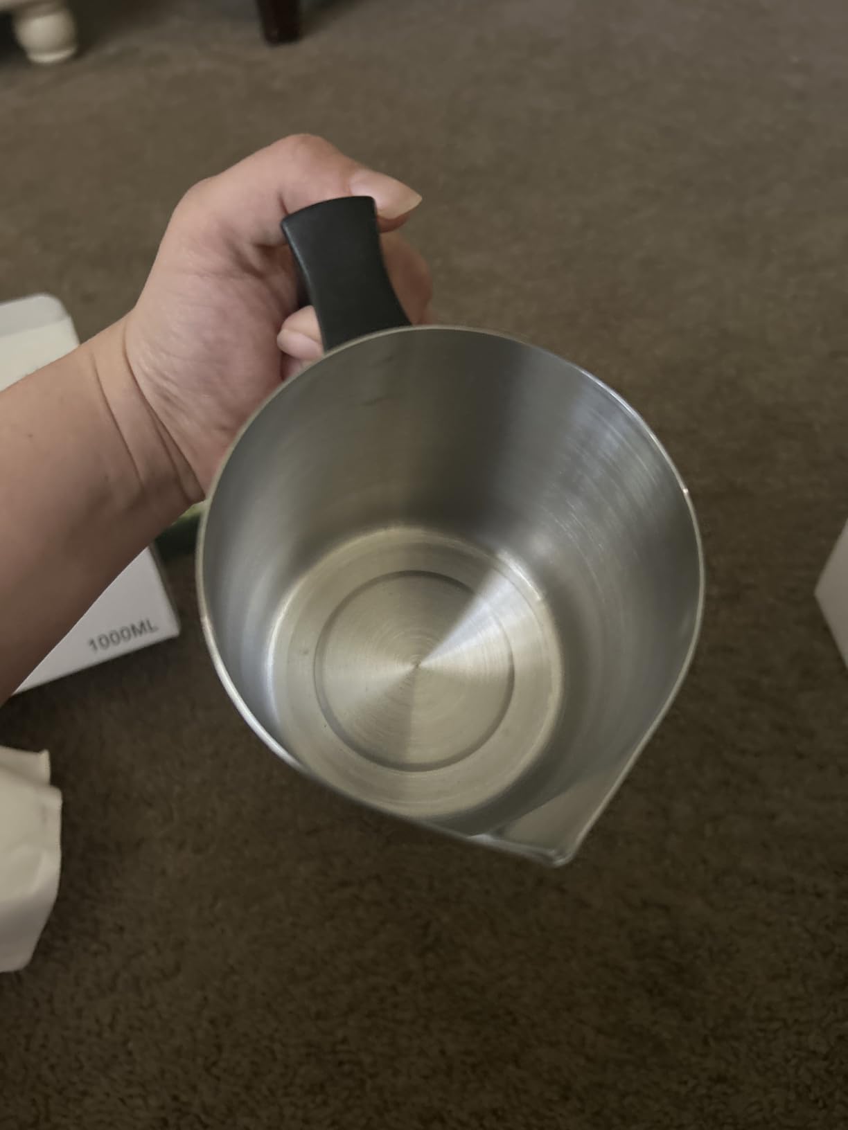 Candle Making Pouring Pot, 32oz Stainless Steel Wax Melting Pot with Heat-Resistant Handle, Double Boiler Candle Making Pitcher with Dripless Pouring Spout Design customer photo 2