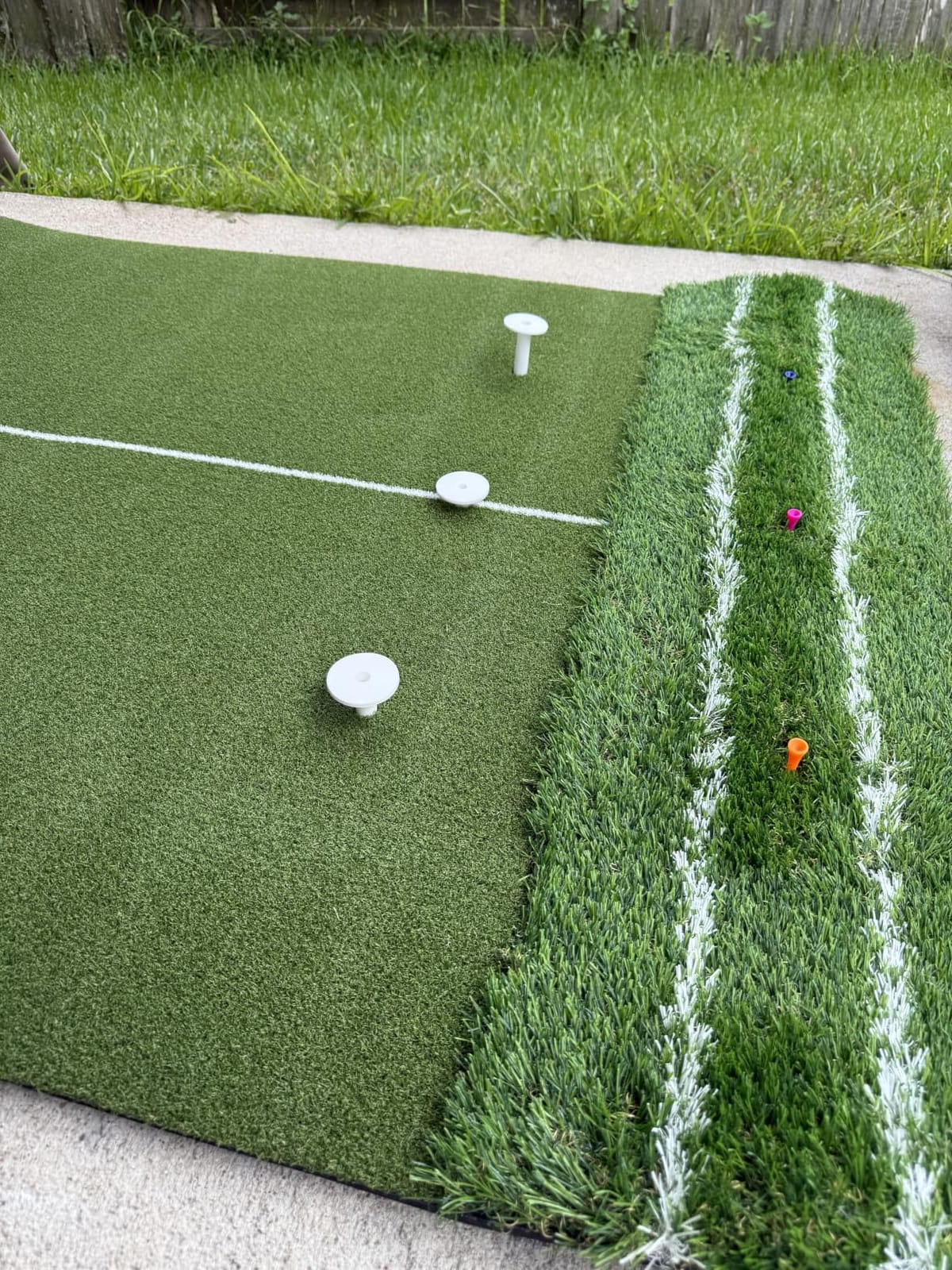 Premium Dual-Turf 5x4ft Golf Mat: 21MM to 50MM High-Elasticity Base Upgraded Golf Hitting Mat, Alignment & Angle of Approach Aid, Indoor/Outdoor Practice customer photo 1