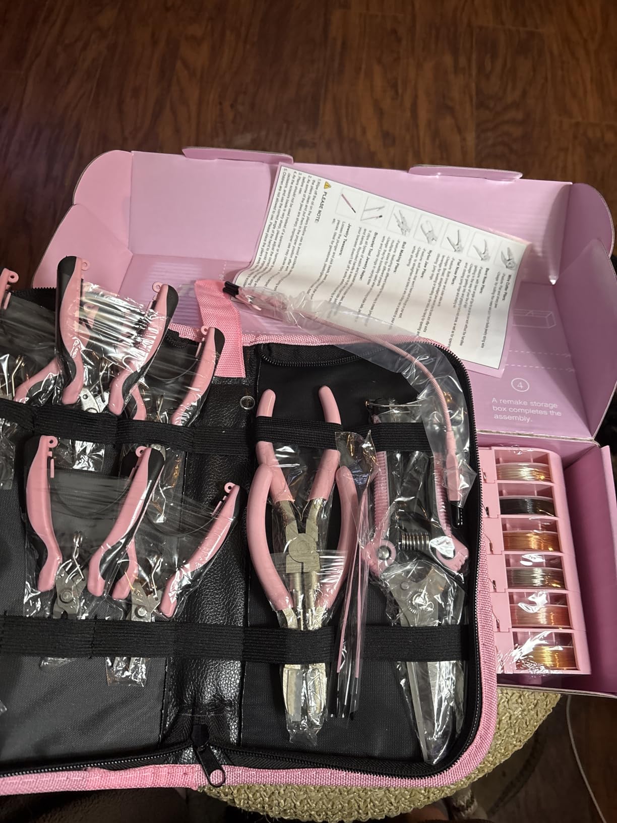 Toolour Jewelry Pliers Set Jeweler Making Tools with 6 Rolls Beading Wire Kit for Jewelry Supplies DIY Hobby Repair Crimping Wrapping, Pink Professional Craft Pliers for Adults Beginner customer photo 1