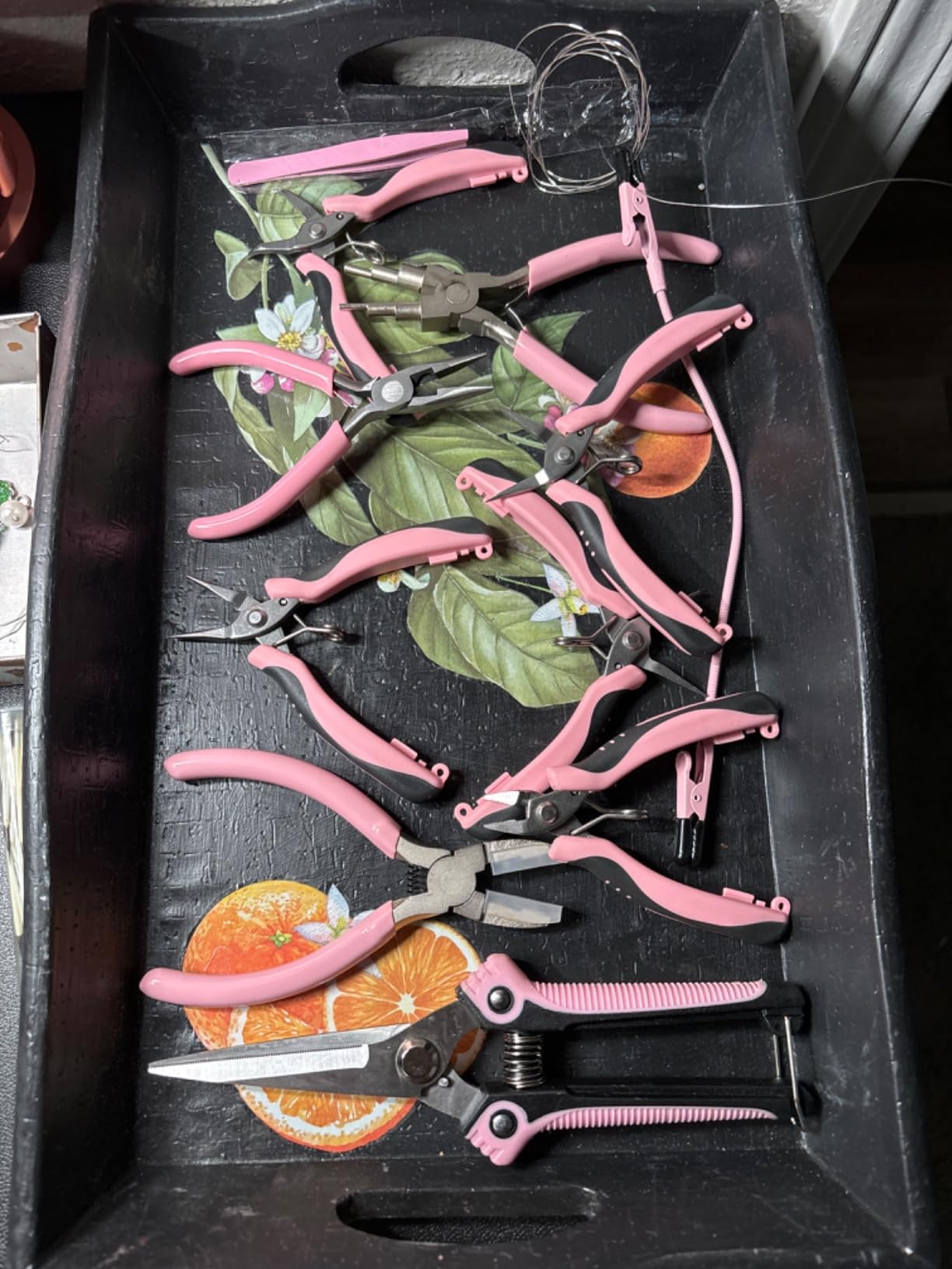 Toolour Jewelry Pliers Set Jeweler Making Tools with 6 Rolls Beading Wire Kit for Jewelry Supplies DIY Hobby Repair Crimping Wrapping, Pink Professional Craft Pliers for Adults Beginner customer photo 2