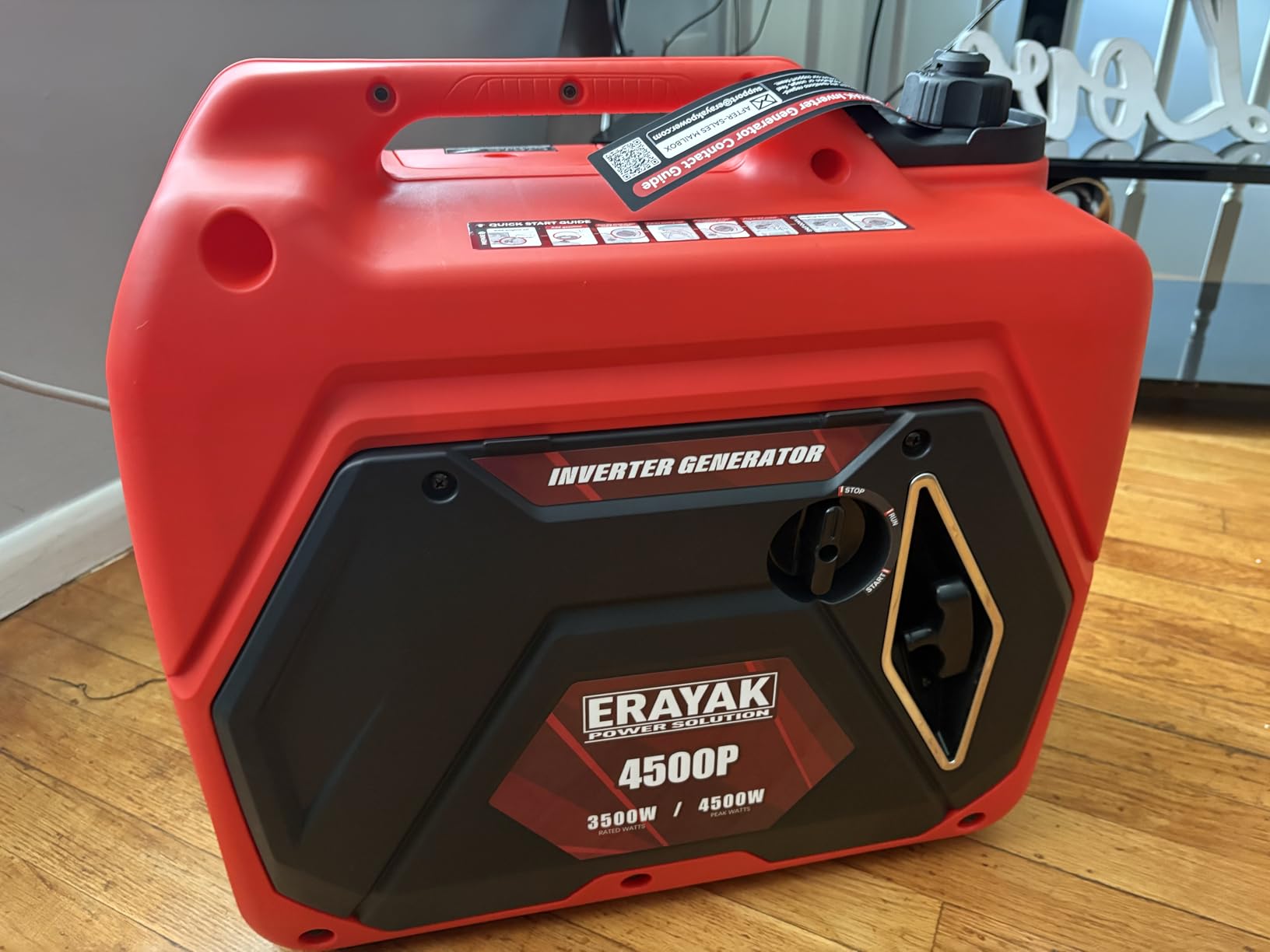 ERAYAK 4500W Portable Inverter Generator for Home Use, Super Quiet Small Generator for Camping Outdoor Emergency Power Backup, Gas Powered Engine, ECO Mode, EPA Compliant customer photo 1