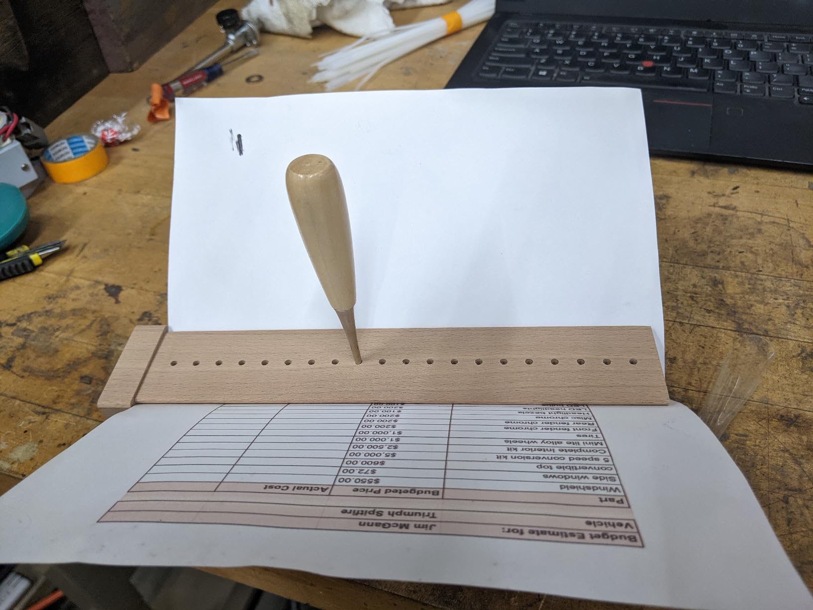 Beech Wood Book Binding Cradle with an Awl, Book Binding Kits Used for Bookbinding Hole Punching, Sturdy and Durable, Easy to Store, Bookbinding Supplies Punch Tools customer photo 1