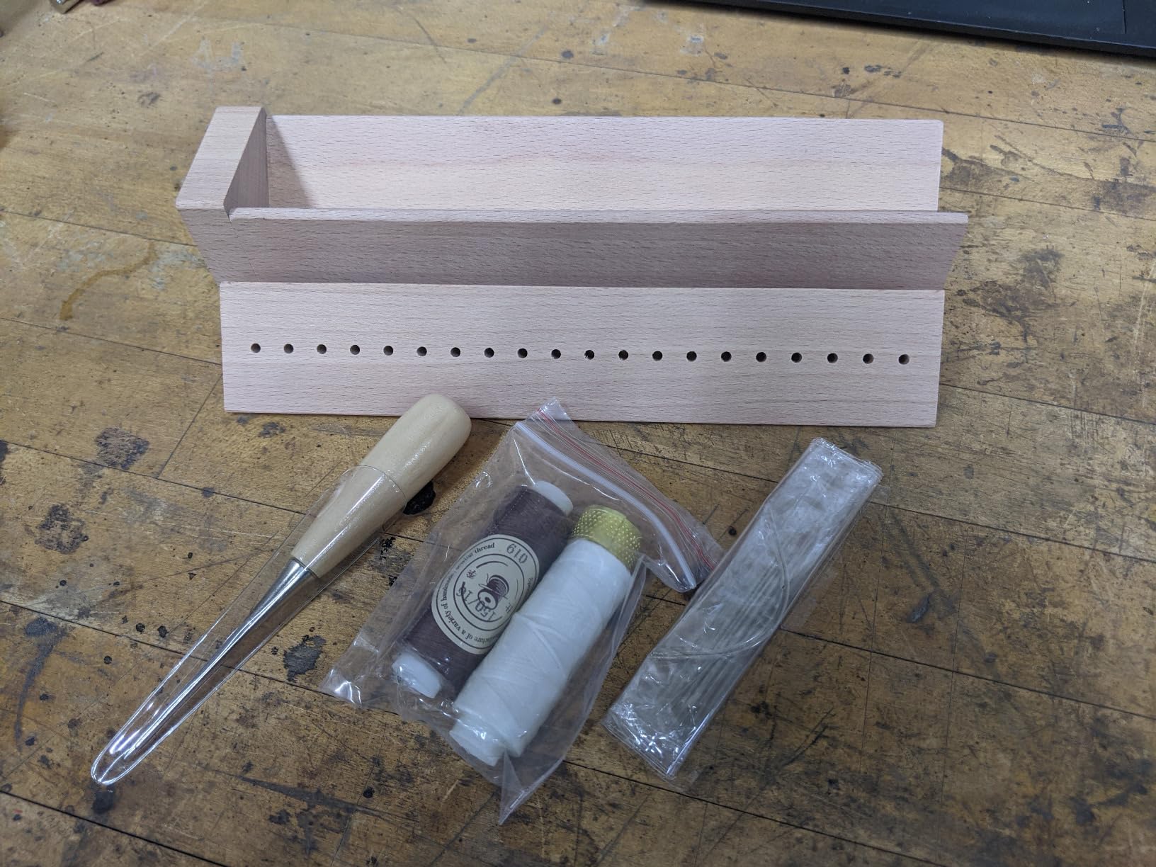 Beech Wood Book Binding Cradle with an Awl, Book Binding Kits Used for Bookbinding Hole Punching, Sturdy and Durable, Easy to Store, Bookbinding Supplies Punch Tools customer photo 2