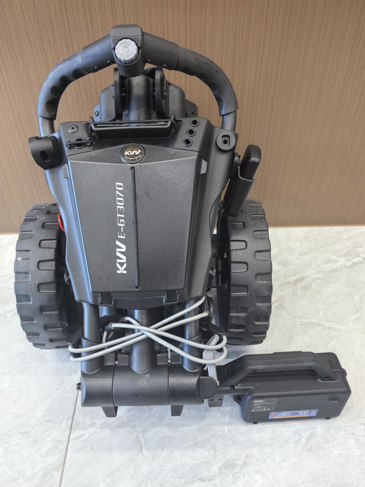 KVV Electric Golf Push Cart with Remote Control, Super Compact and Lightweight Electric Golf Cart,Smallest Folding Size Electric Golf Cart, Suitable for All Terrains, and (Charcoal) customer photo 1