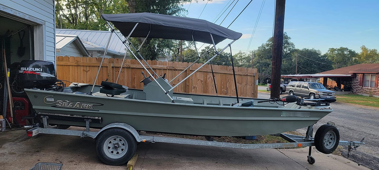 SereneLife 4 Bow Bimini Top Boat Cover, 96