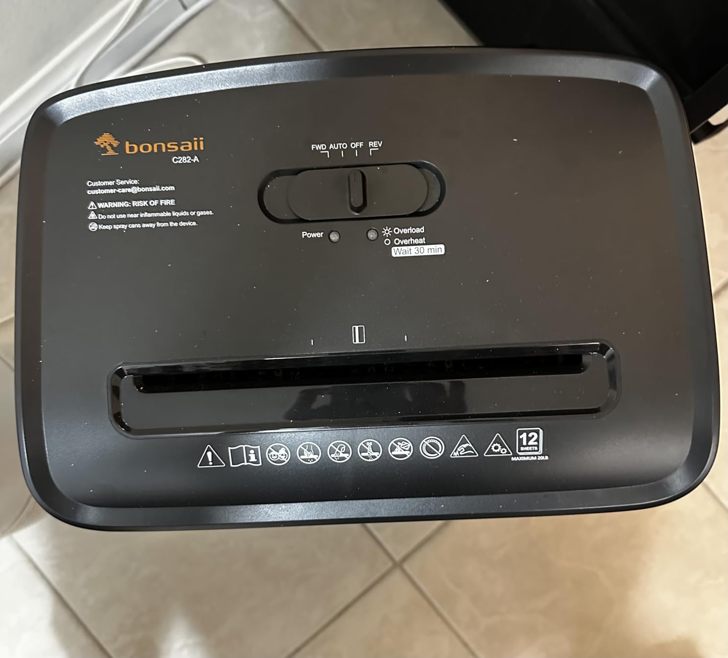 Bonsaii 12-Sheet Micro-Cut Paper Shredders for Home Office, Heavy Duty Document Shredder with 5.5 Gallon Pullout Bin for CD/Credit Card/Staple, 30 Mins Continuous Run Time, P-4 High Security customer photo 1