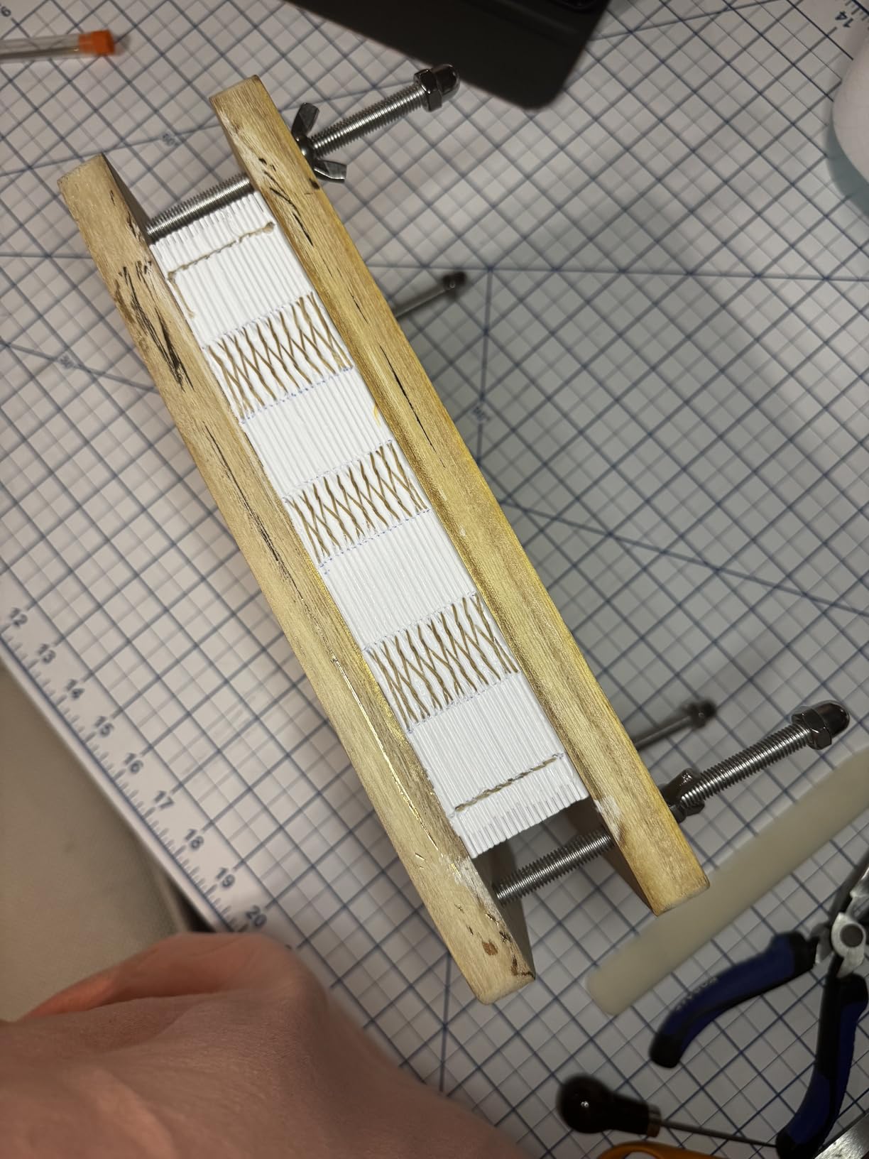 Book Binding Kits for Beginners Bookbinding Kit Book Making Kit Book Press | Hole Punching Book Binding Press Book Binding Materials with Bone Folder Awl Binding Strap for Craft Diy customer photo 2