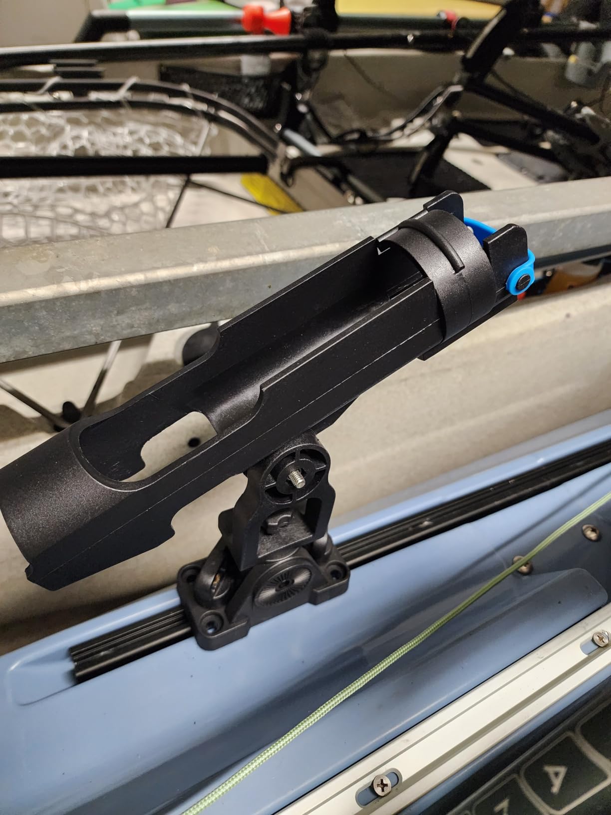 PLUSINNO 2 in 1 Kayak Fishing Rod Holder, Fishing Rod Holders for Boat | Kayak Accessories, Fishing Pole Holders for Track Mount / Deck Mount, Fishing Gear with Fishing Rod Protective Strap customer photo 1