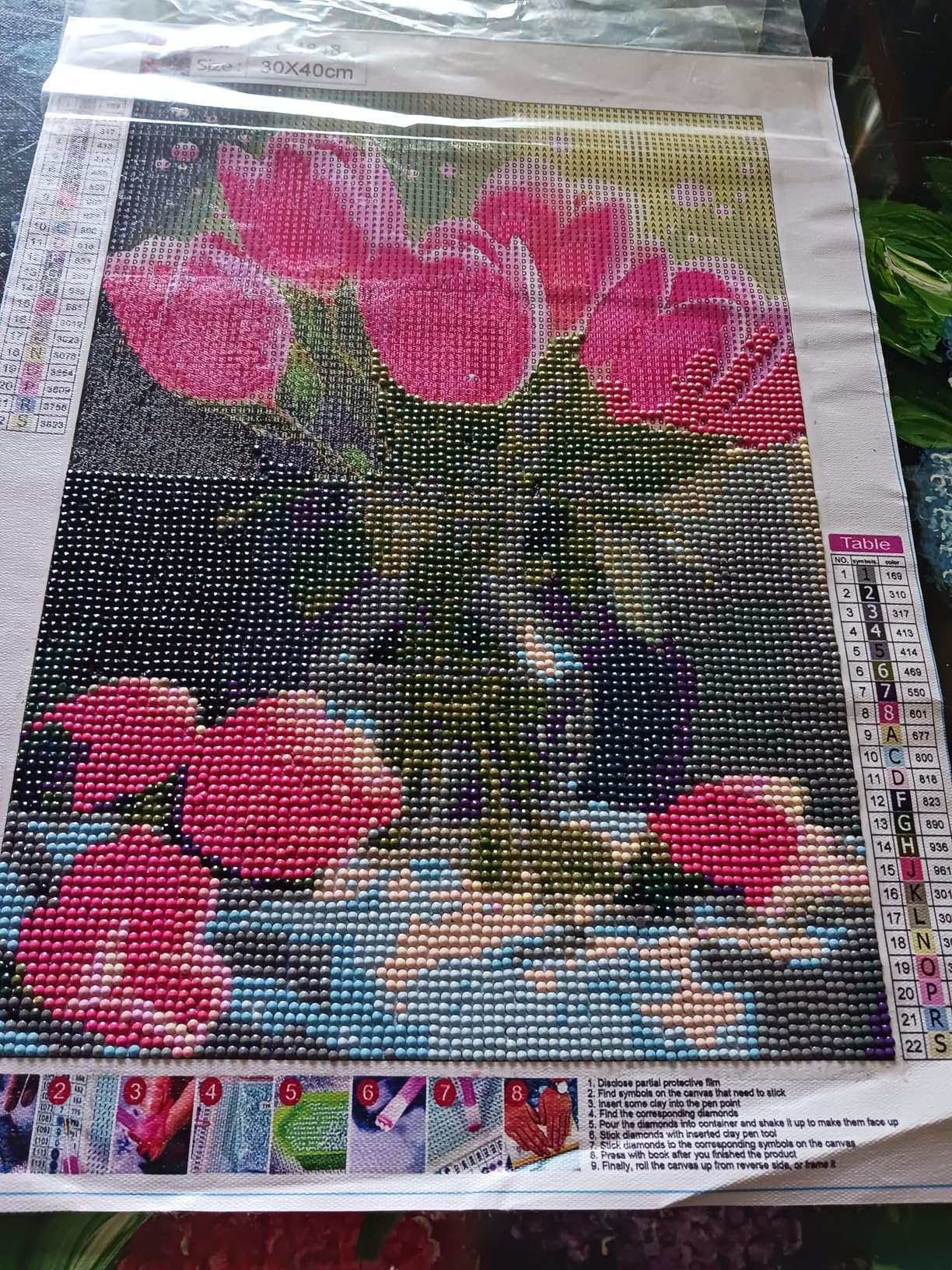 DOZEEZOP 6 Pack 5D Diamond Painting Kits for Adults, Diamond Art Kits for Adults Beginners of All Ages, Round Full Drill Arts and Crafts Gems Home Wall Decor 12x16 Inches Flowers customer photo 2