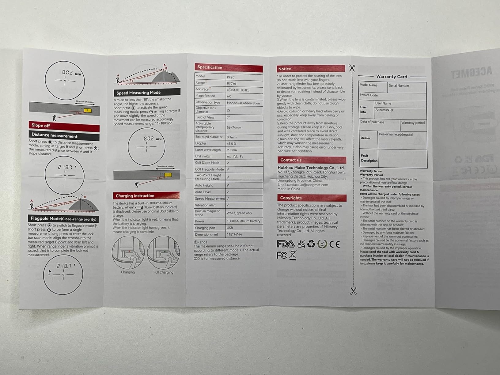 ACEGMET PFS5 Golf Range Finder, Slope & Triangulation, Magnetic, 1300 Yards | 7X Magnification, Flag Lock Vibration, Red & Black Display, Dual Power, IP65 Laser Rangefinder Golf Gifts, Case Included customer photo 2