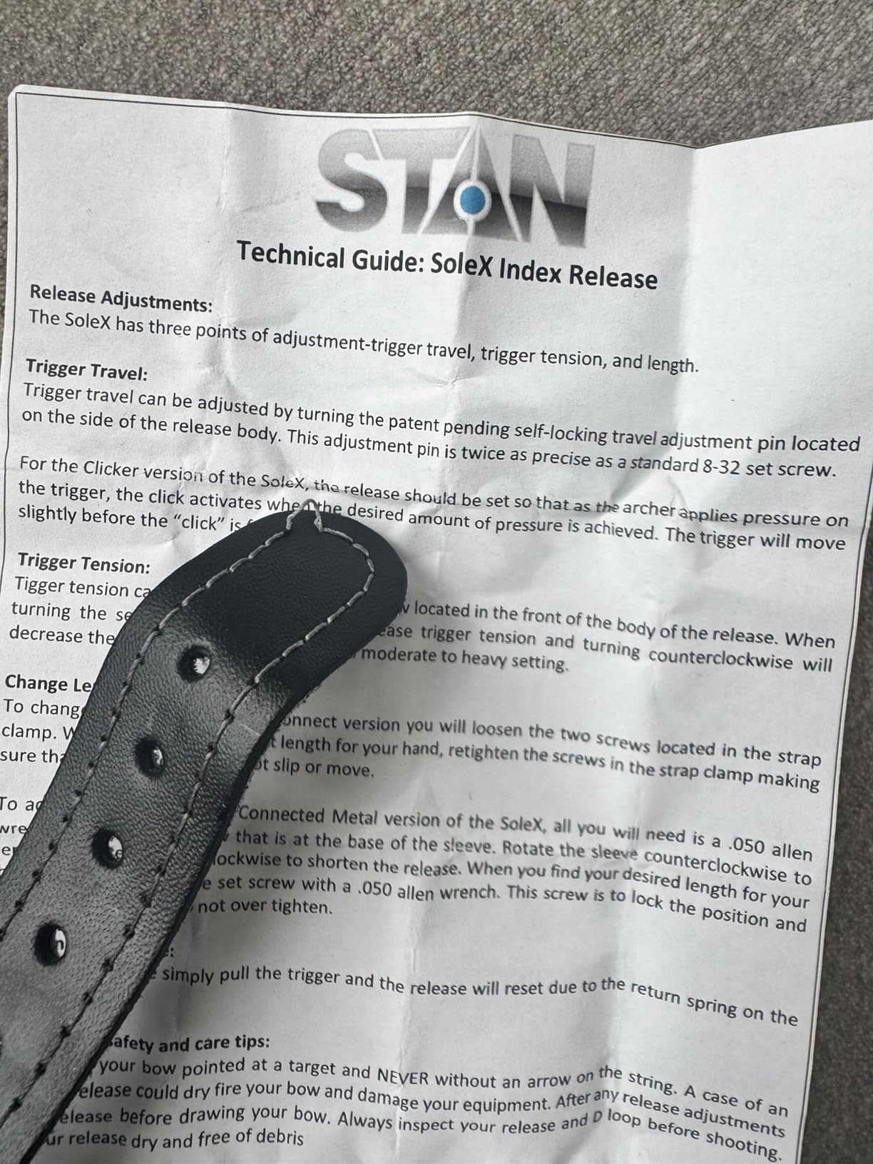 Stan SoleX Clicker Index Finger Bowhunting Archery Release - Wrist Strap Open Hook Trigger Aid with Click Mechanism customer photo 1