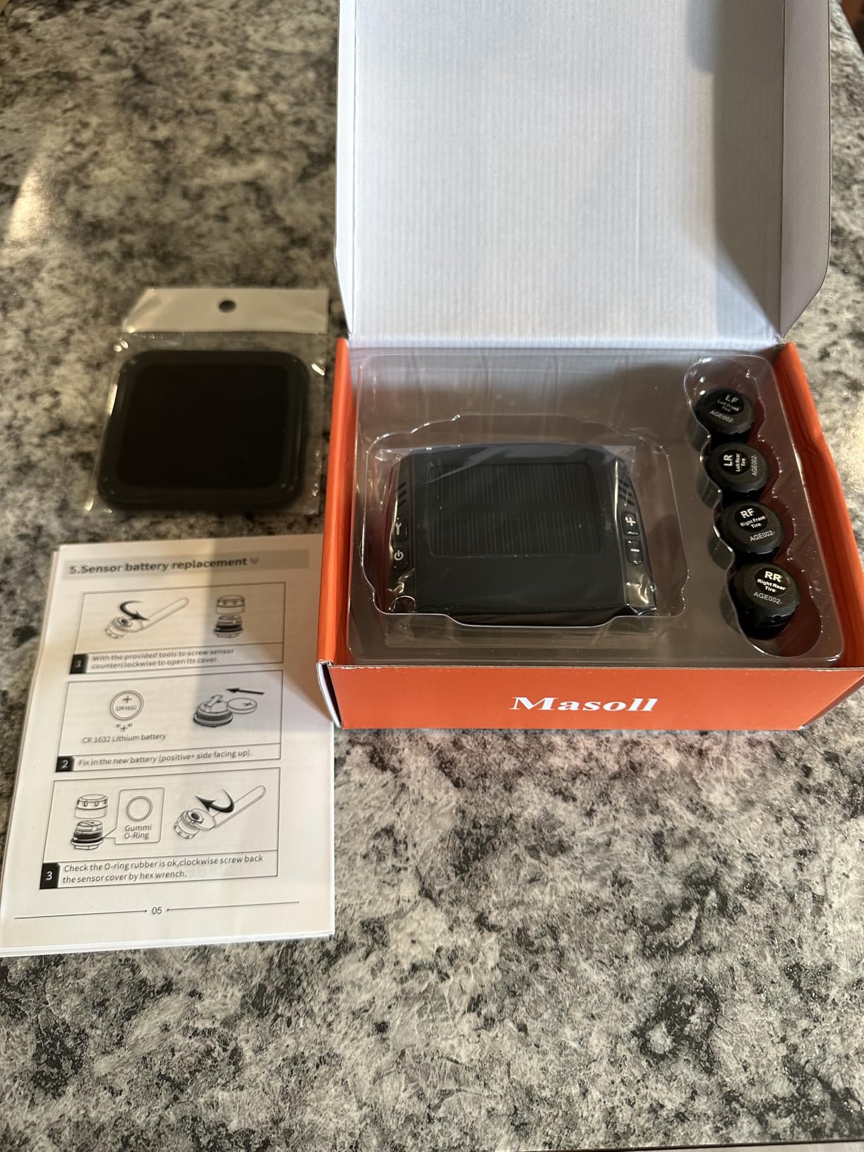 Masoll M23 RV Tire Pressure Monitoring System, TPMS Sensors Set of 4 | Solar Charge & Auto Calibration, 6 Alarm Modes & HD Color Display, 0-99 PSI for RV/Trailer/Camper/5th Wheel/Sedan customer photo 2