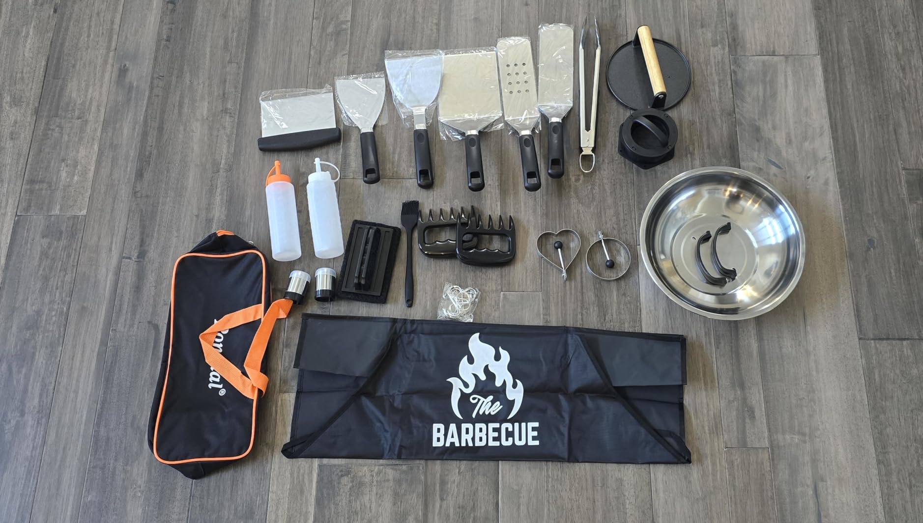 31PCS Griddle Accessories Kit for Blackstone, Flat Top Hibachi Grill Spatula Set with 2 Melting Domes, Burger Press, Patty Maker and Apron, Professional Teppanyaki Tools Gifts for Outdoor BBQ customer photo 1