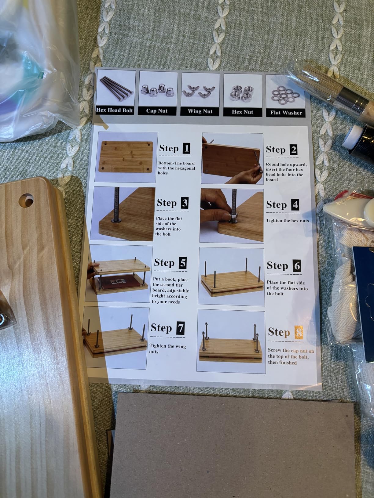 MAKEASY 50Pcs Book Binding Kits with Book Press (11.6x7.8in), DIY Bookbinding Kit with Waxed Thread, Needles, Bone Folder, Scissors & Bookbinding Supplies for Beginners & Professionals customer photo 2