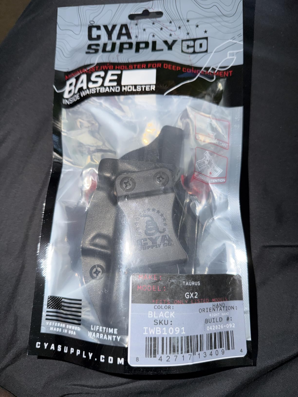 Base IWB Concealed Carry Holster Veteran Owned Made in USA - Fits Smith & Wesson Bodyguard 2.0 Carry Comp customer photo 2