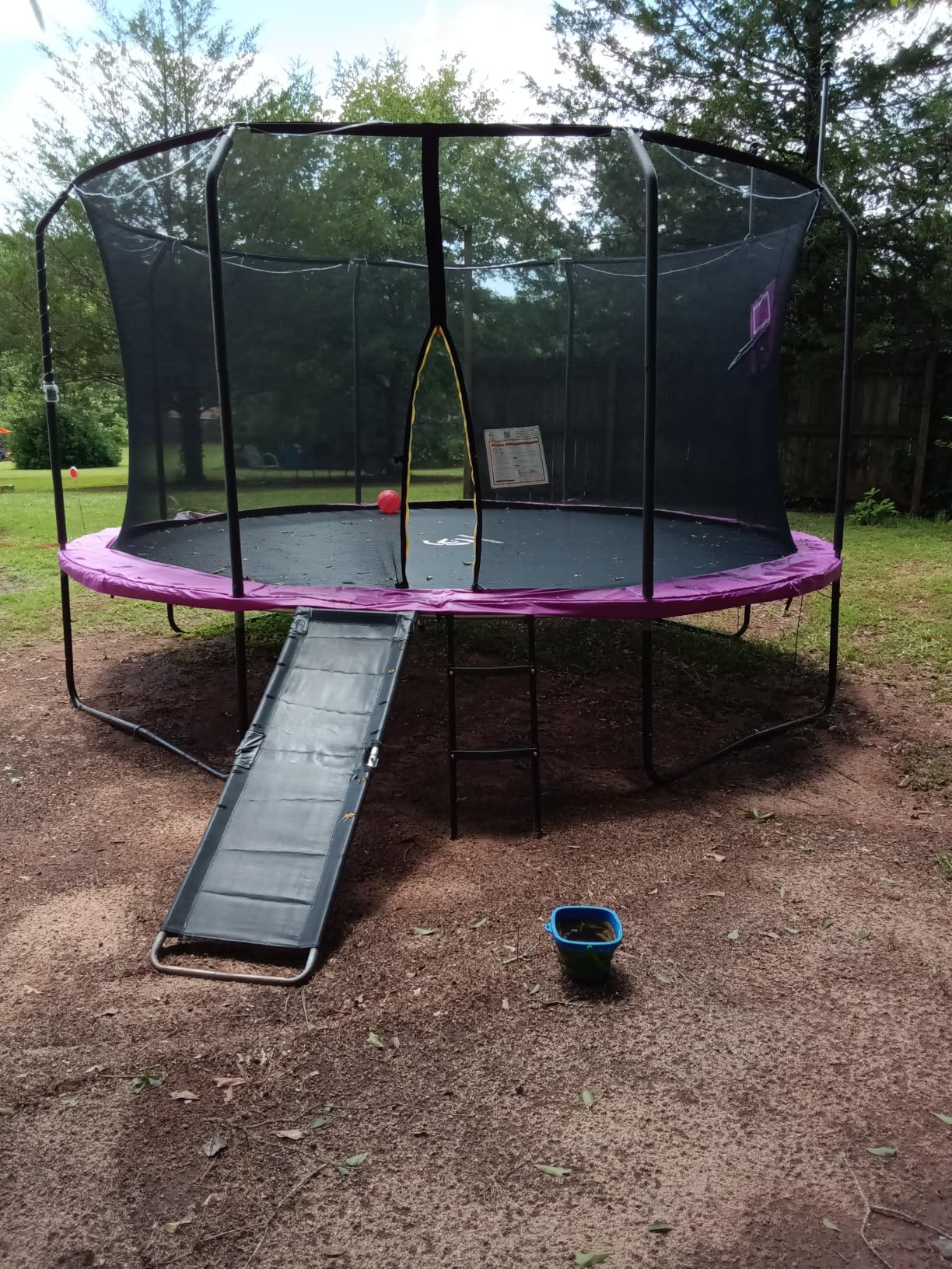 ACWARM HOME Trampoline Outdoor 8FT 10FT 12FT 14FT 15FT 16FT Trampoline with Basketball Hoop and LED Lights, Recreational Trampolines for Kids and Adults with Enclosure Net & Ladder, ASTM Approved customer photo 1