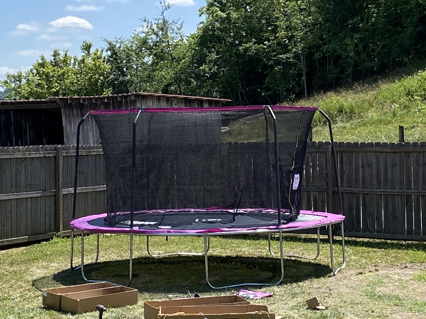 ACWARM HOME Trampoline Outdoor 8FT 10FT 12FT 14FT 15FT 16FT Trampoline with Basketball Hoop and LED Lights, Recreational Trampolines for Kids and Adults with Enclosure Net & Ladder, ASTM Approved customer photo 2