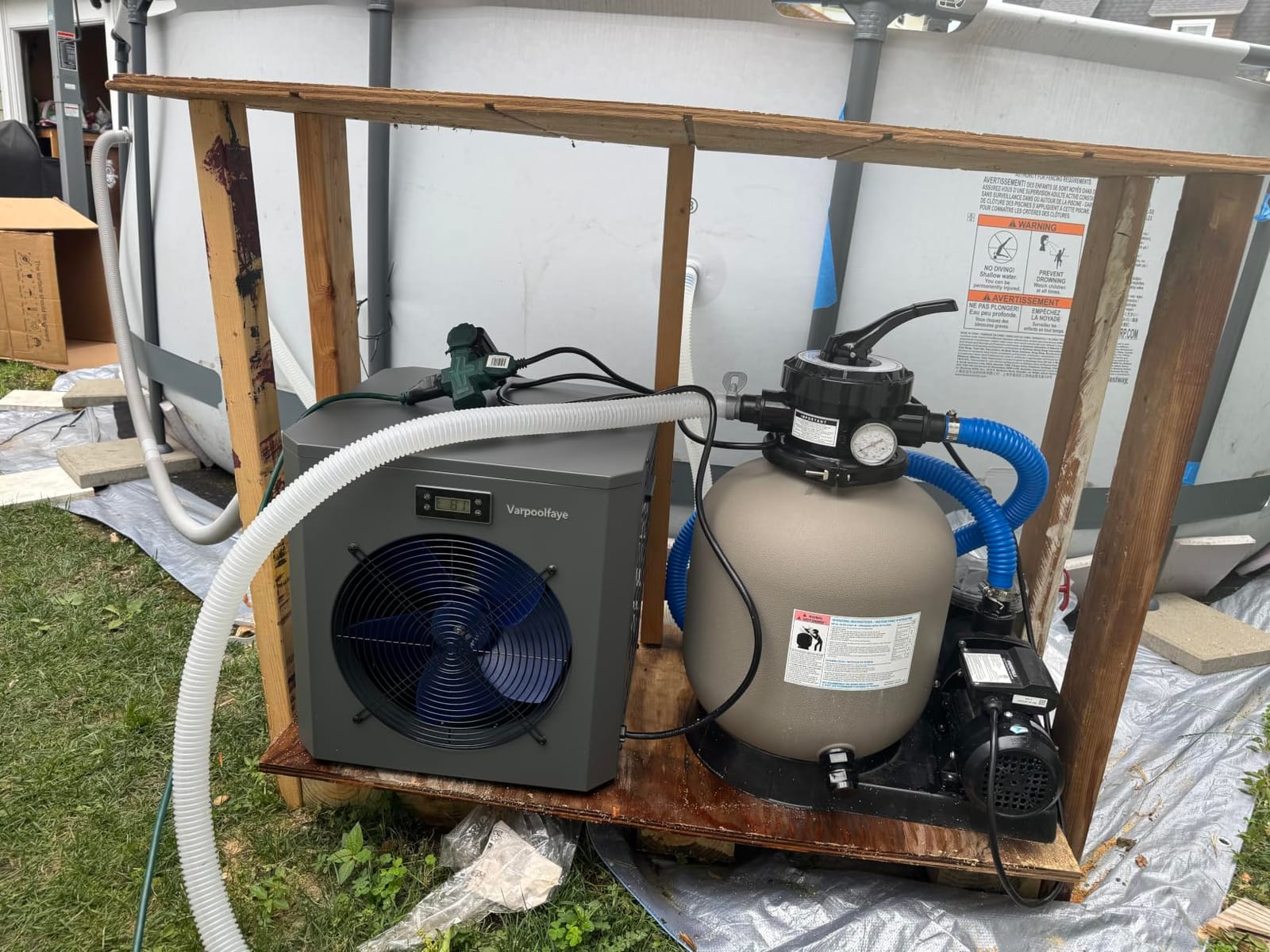 17,000 Gallon Electric Pool Heater for Inground Pools 220V | 58,000 Btu Inverter Swimming Pool Heat Pump For Above Ground Pool With High COP 6.6 Energy Save 45% WiFi App Control customer photo 2