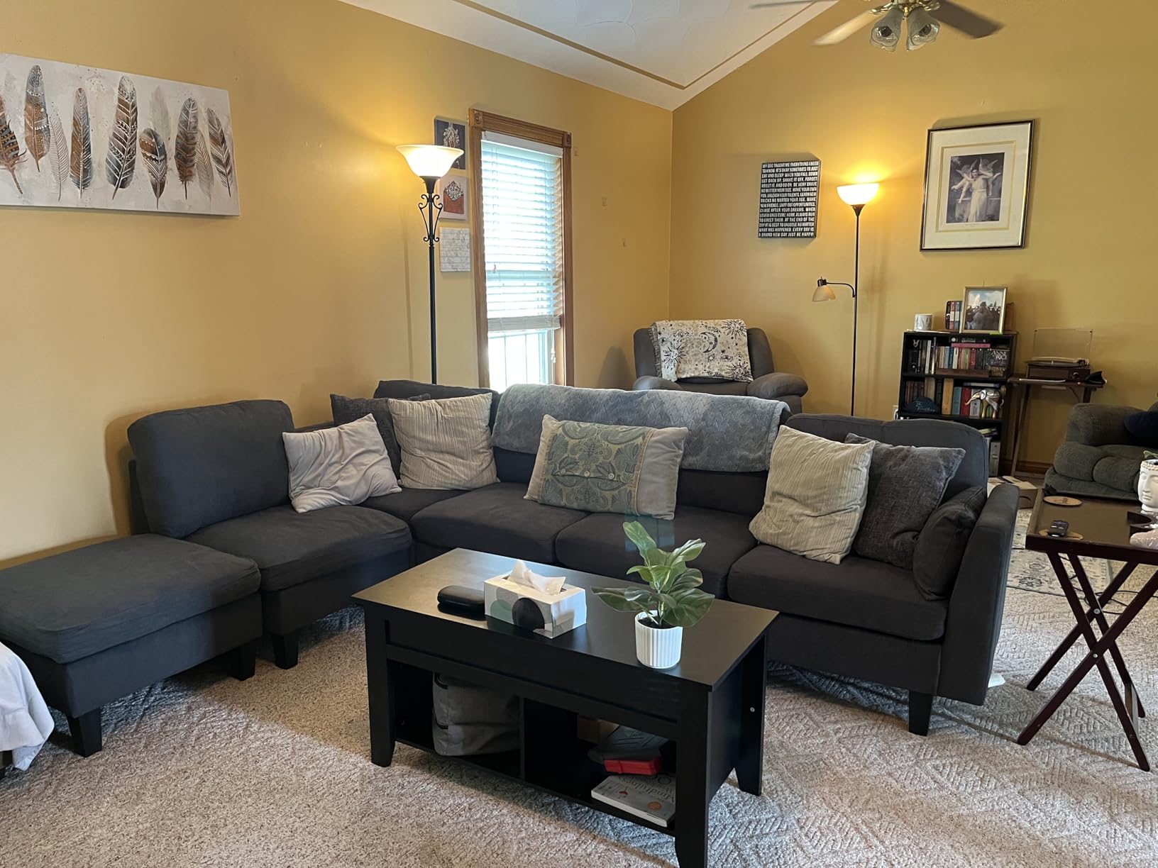 Sectional Sleeper Sofa 6 Seaters Modular Sleeper Sofa Couch | Comfy Sectionals Couches Bed, Convertible Sofas with Ottomans, Modular Sectional Couches for Living Room, Dark Gray customer photo 1