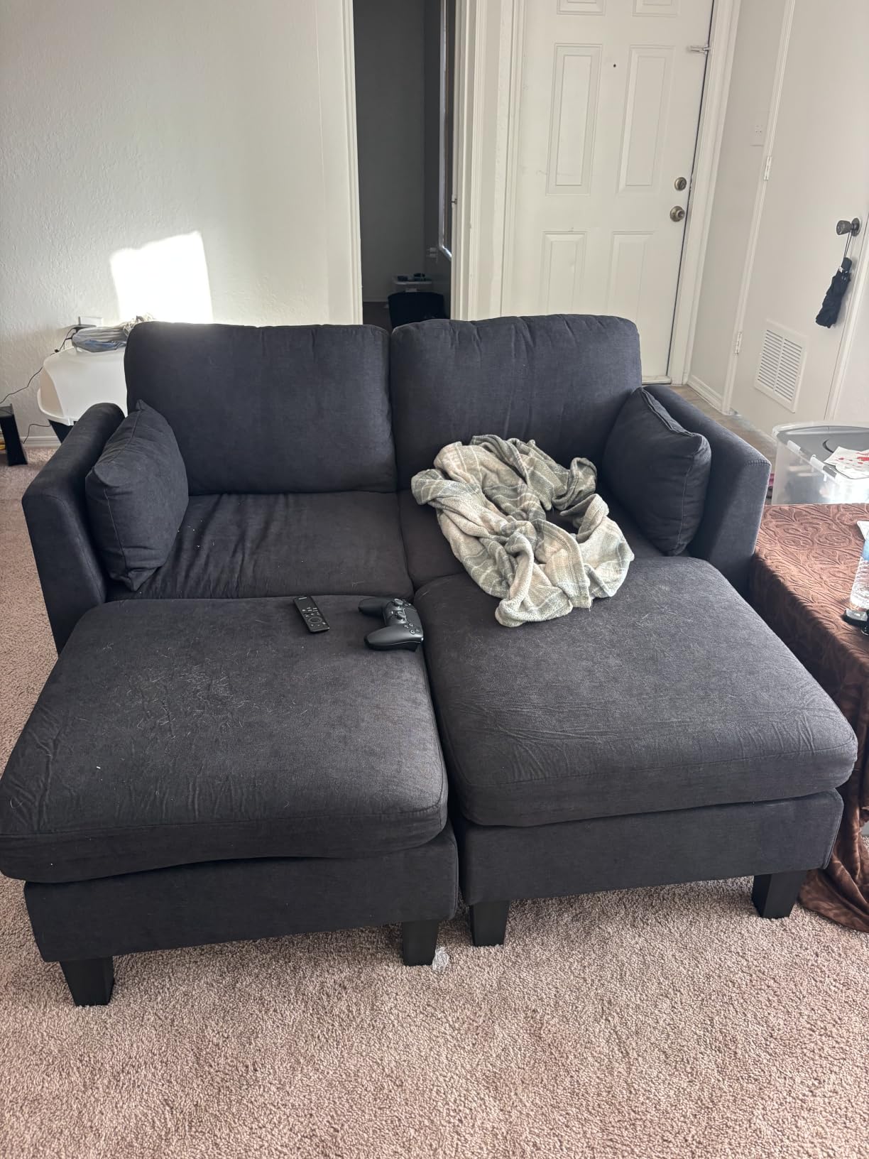 Sectional Sleeper Sofa 6 Seaters Modular Sleeper Sofa Couch | Comfy Sectionals Couches Bed, Convertible Sofas with Ottomans, Modular Sectional Couches for Living Room, Dark Gray customer photo 2