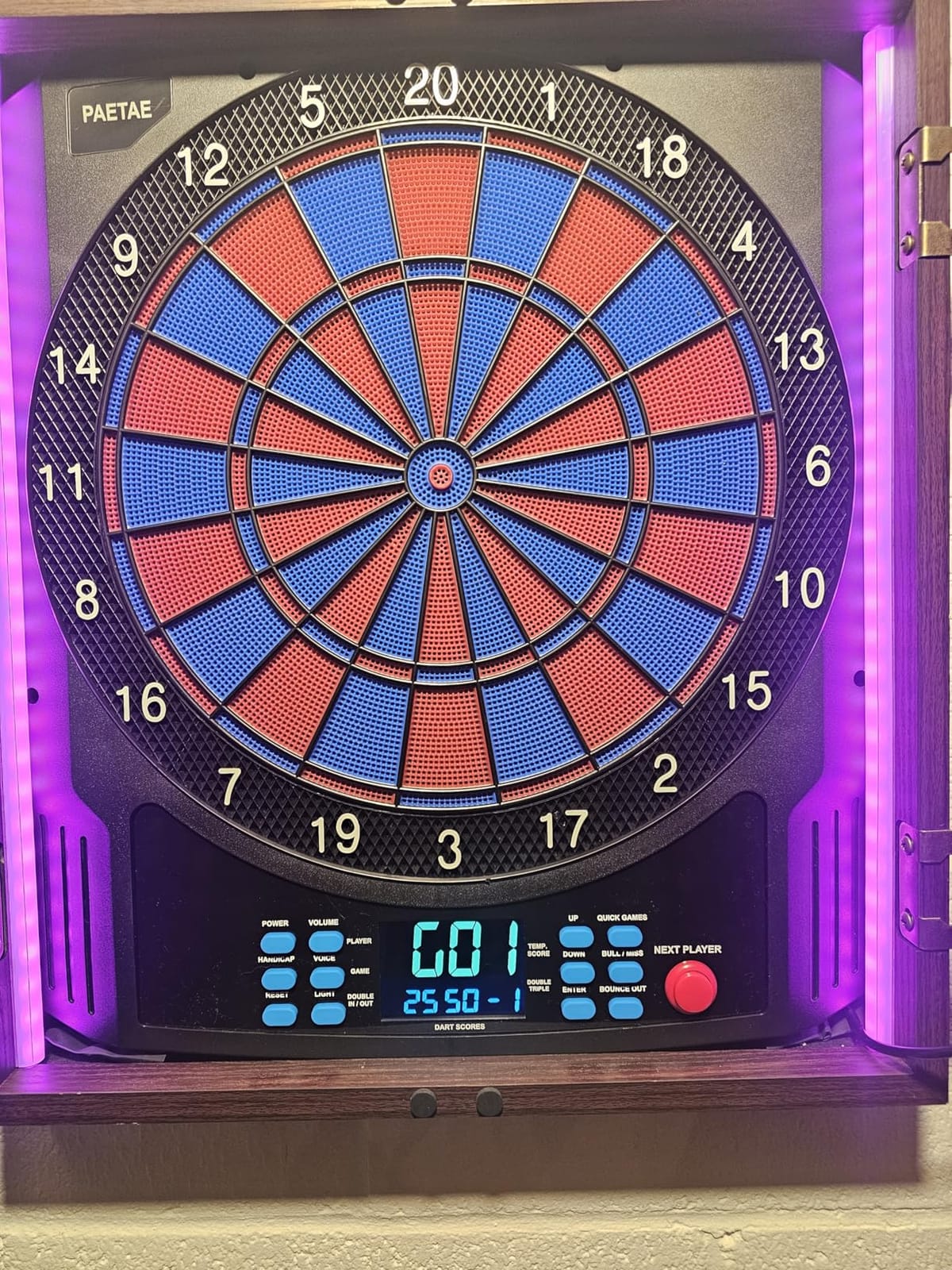 Electronic Dart Board Wooden Cabinet Set, Electric Dart Boards for Adults | Soft Tip Dartboard with Light Strips, Large Cricket Display, Automatic Scoring, 12 Darts, 45 Games & 474 Variations customer photo 2